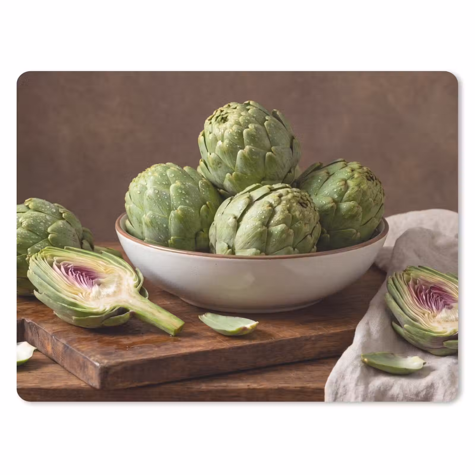 Mouse Pad - Vegetables - Artichoke - Kitchen - Groenten - Artisjok - Keuken muismat rubber klein