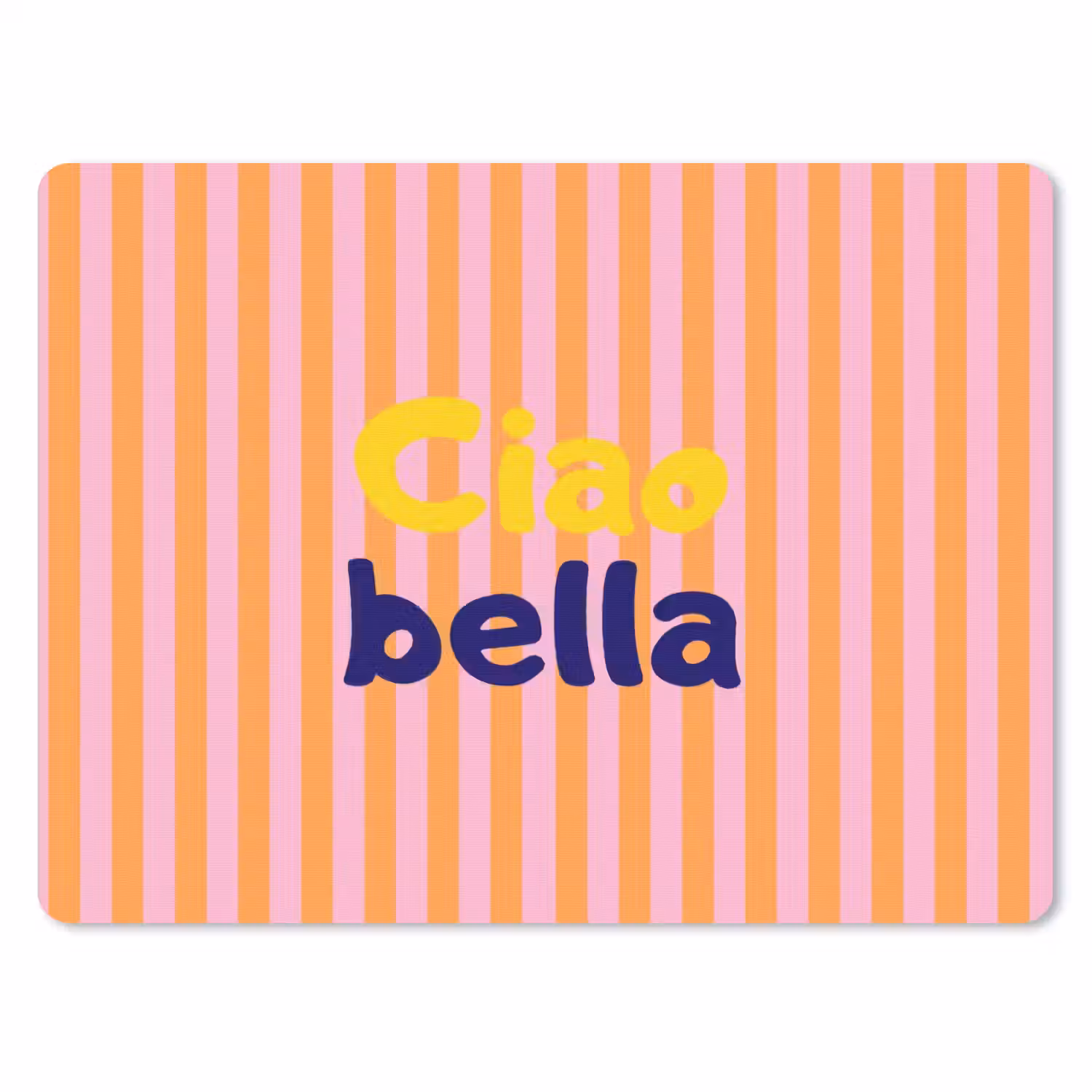 Verticaal - Strepen - Oranje - Ciao bella muismat rubber klein -3d