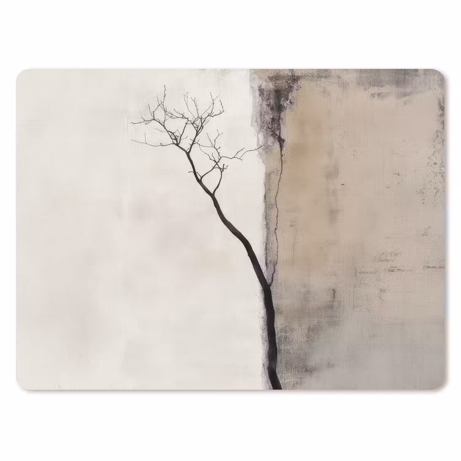Wabi sabi - Plant - Beige muismat rubber klein -3d