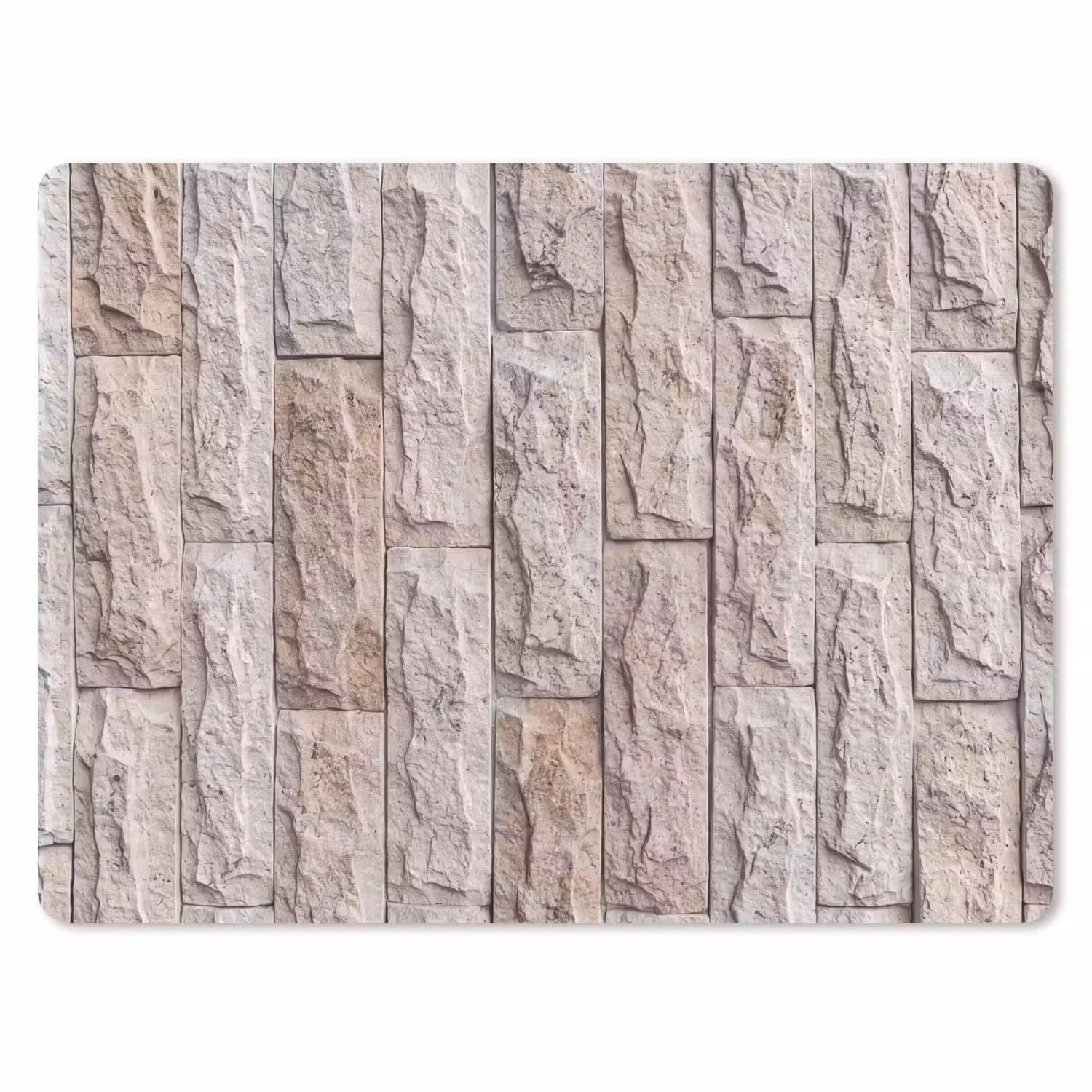 Muur - Steen - Ruw - Beige - Textuur muismat rubber klein -3d