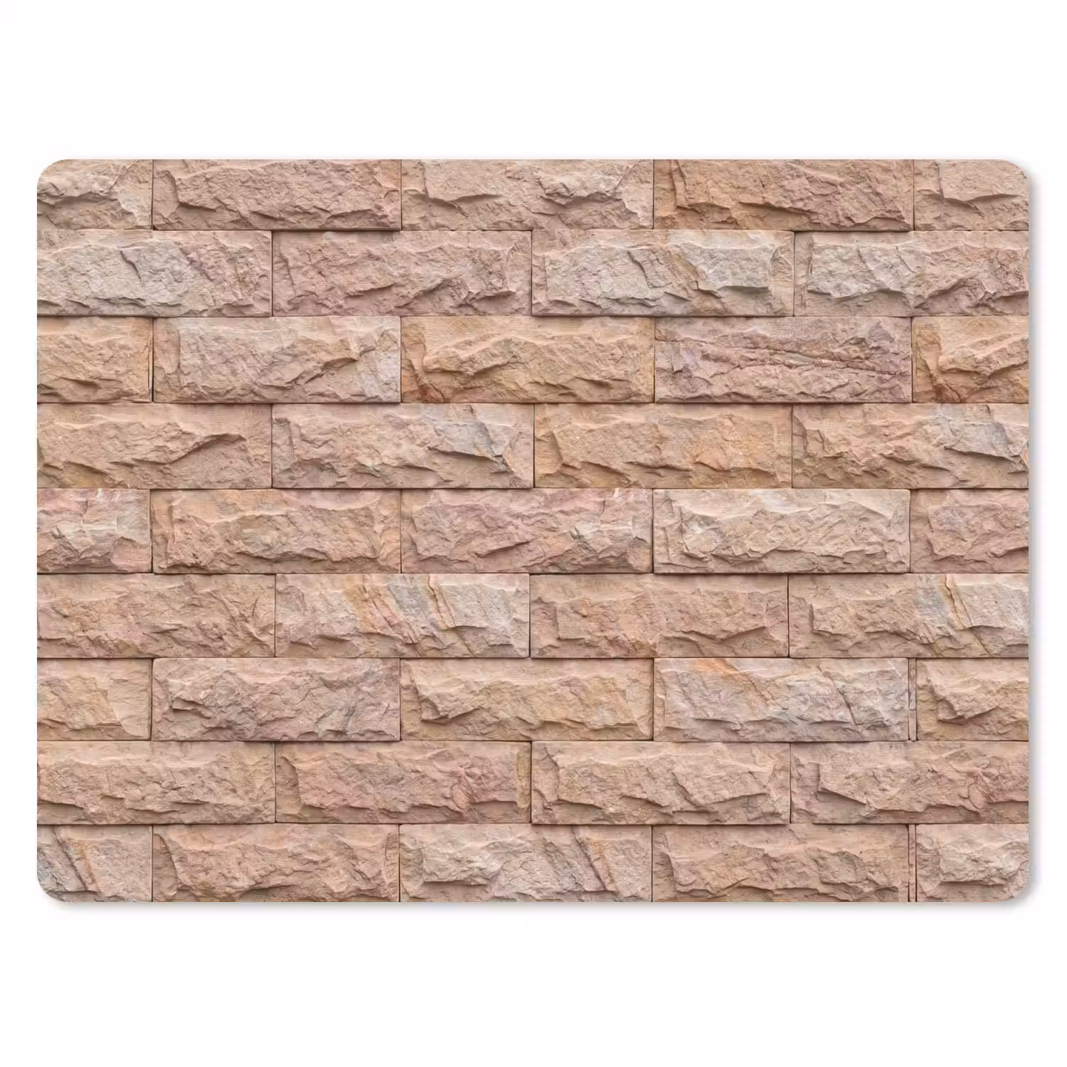 Muur - Steen - Ruw - Textuur - Beige muismat rubber klein -3d