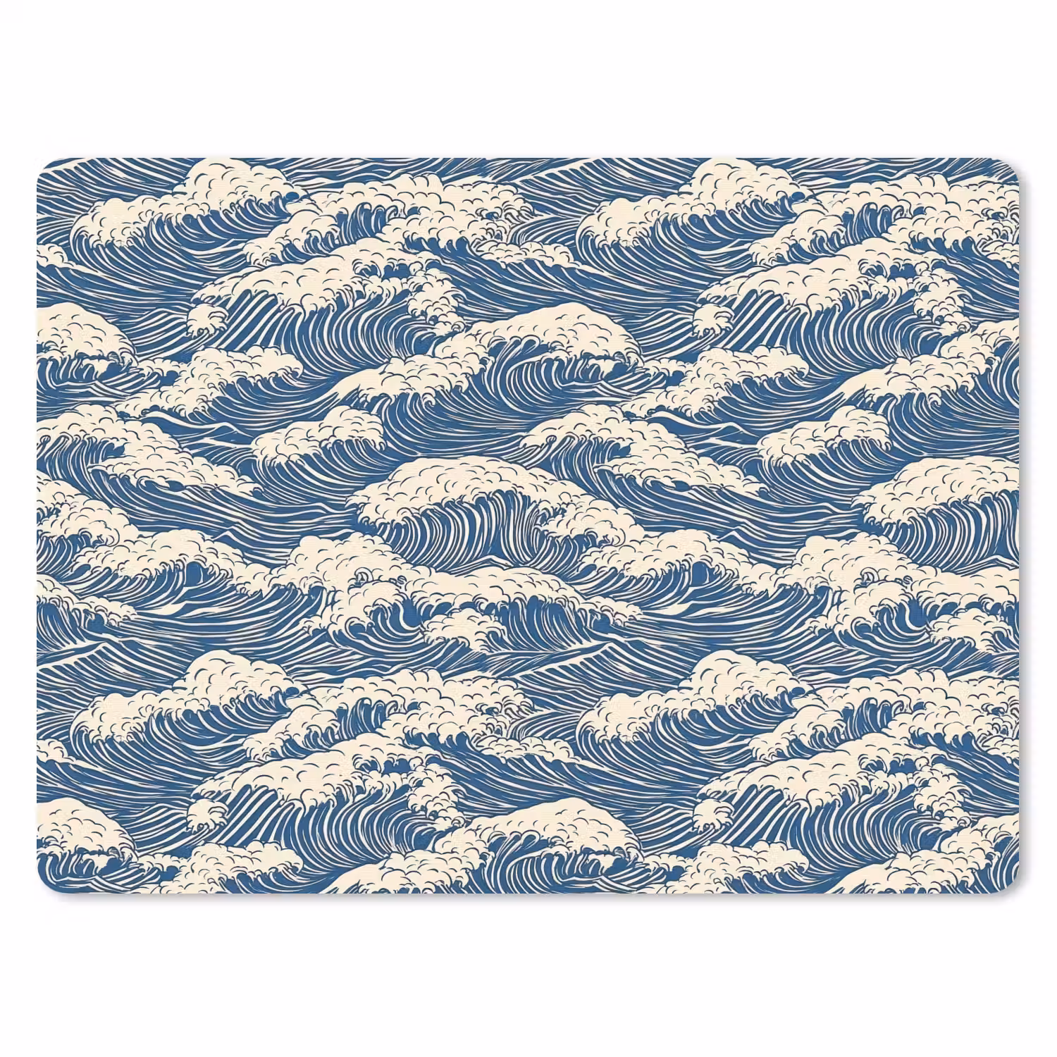 Golven - Klassiek - Blauw muismat rubber klein 262 -3d