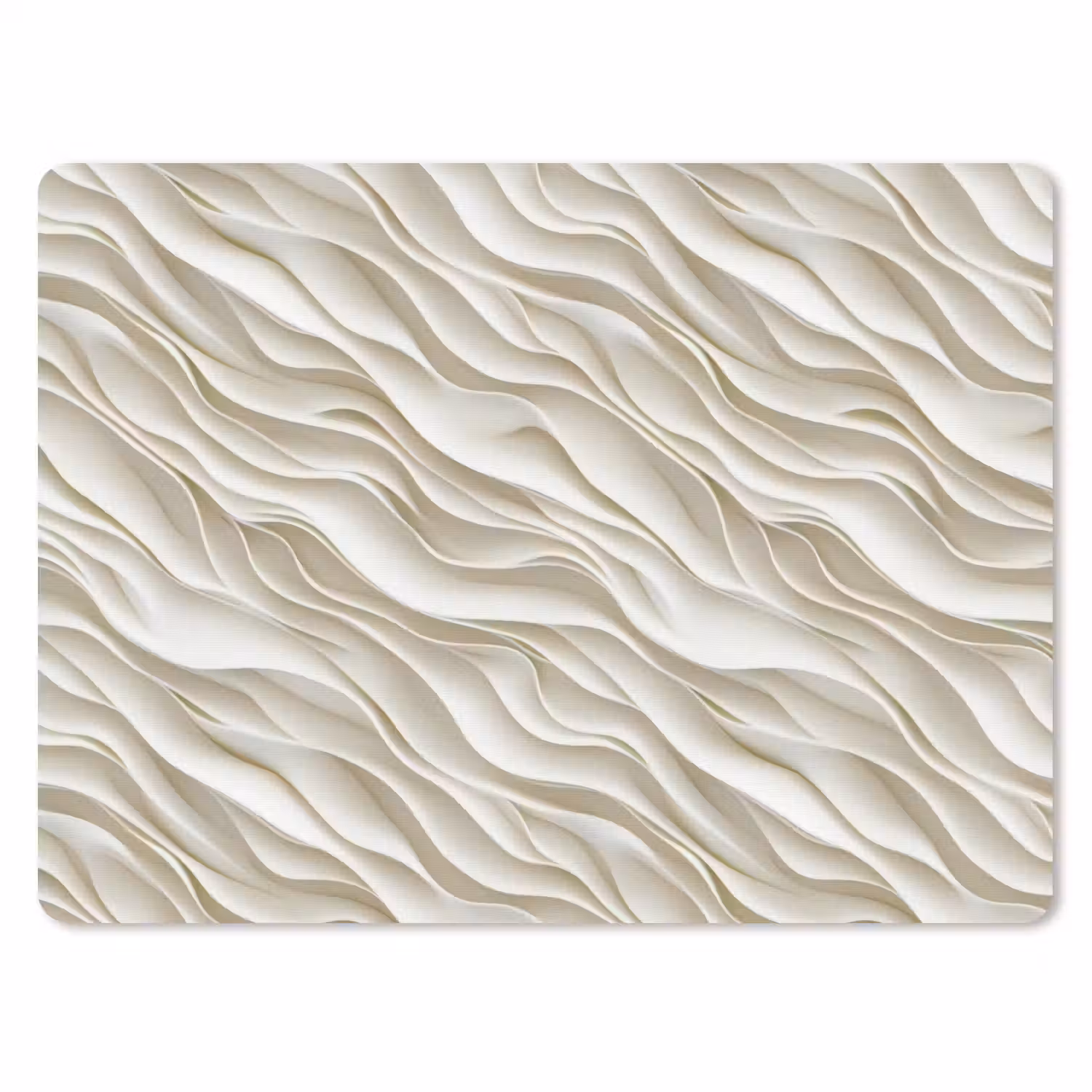 Golven - Wit - Minimalistisch muismat rubber klein 262 -3d