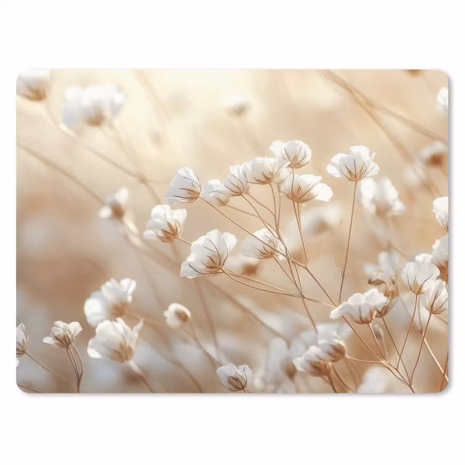 Wilde - Bloemen - Wit muismat rubber klein -3d