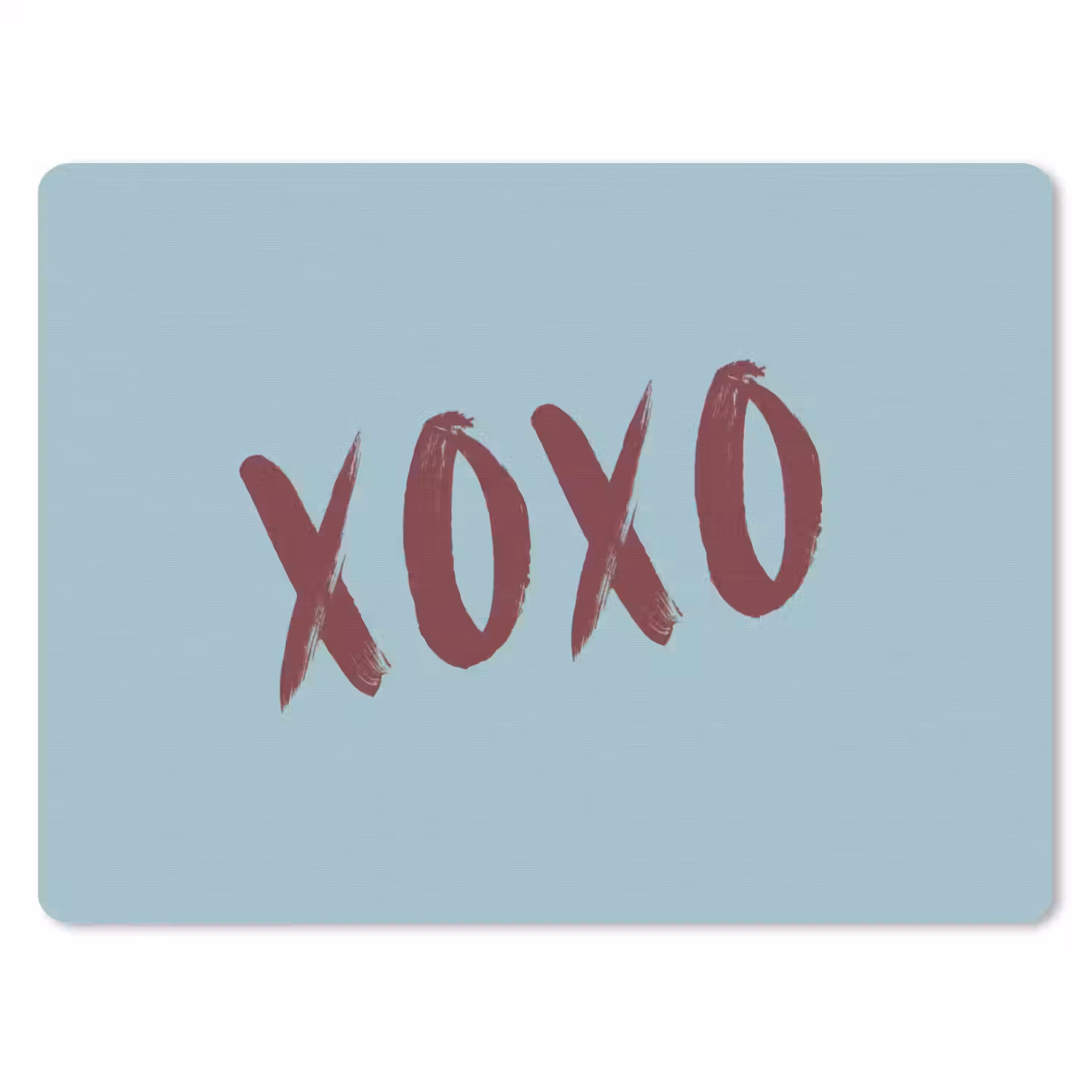 XOXO - Blauw - Rood muismat rubber klein -3d