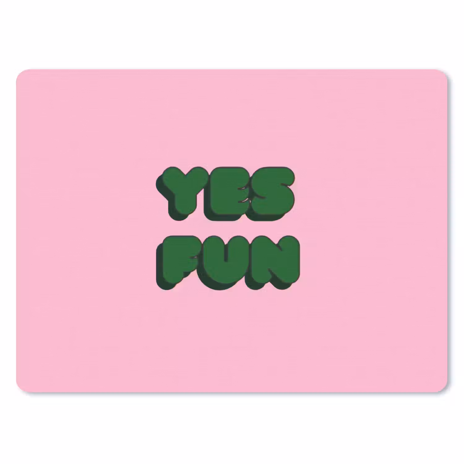 Yes fun - Groen - Roze muismat rubber klein -3d