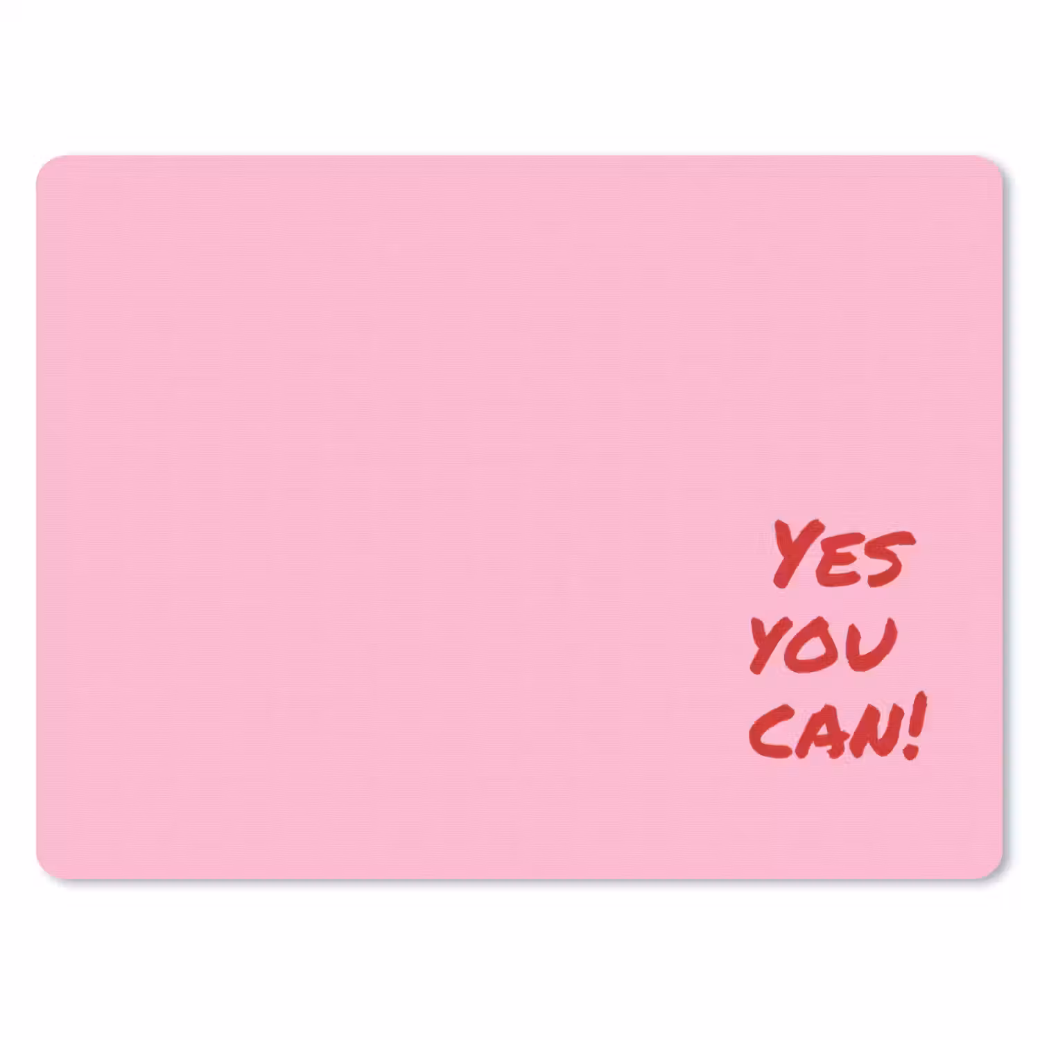 Yes you can do it - Rood - Roze muismat rubber klein -3d