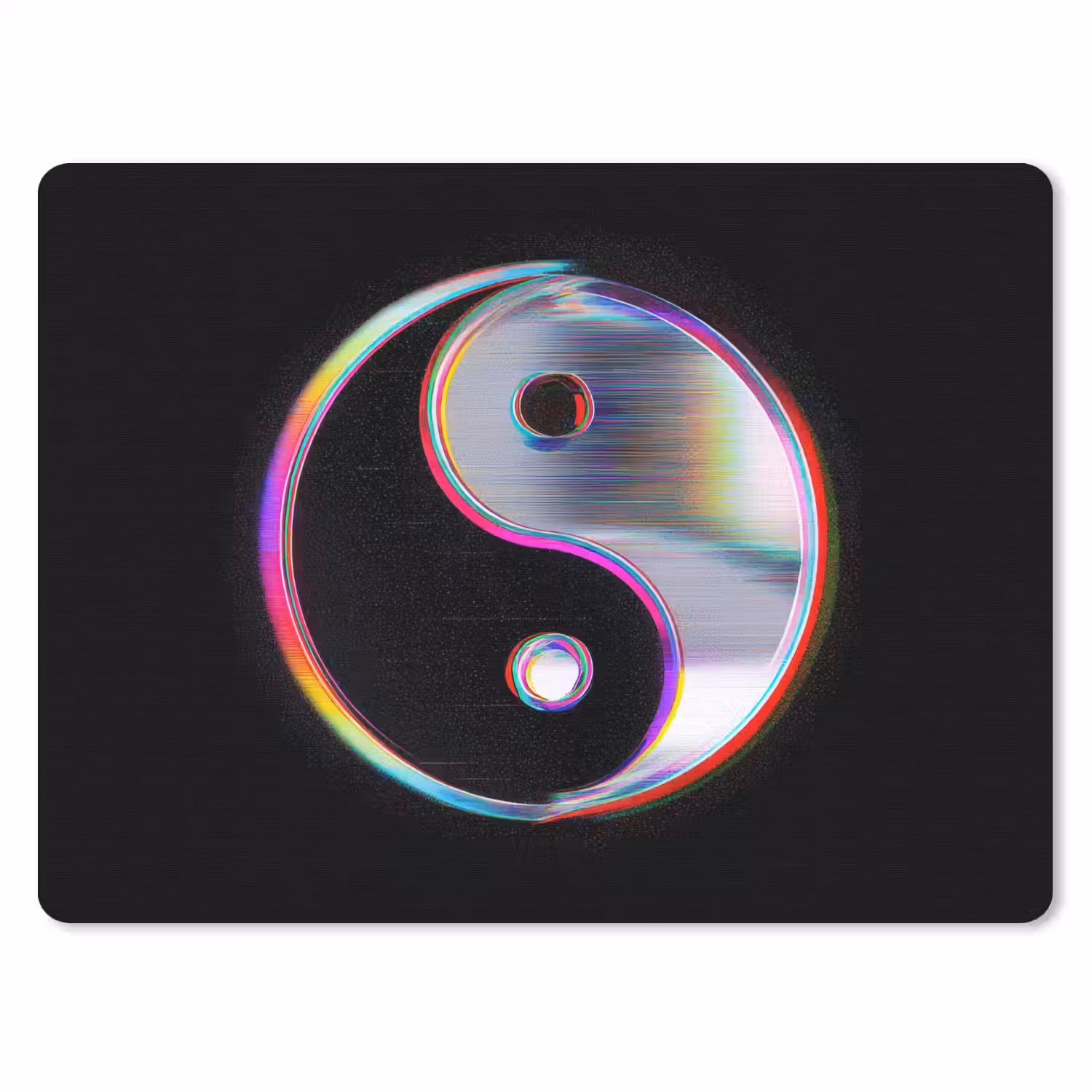 Yin-Yang - Cirkel - Regenboog muismat rubber klein -3d