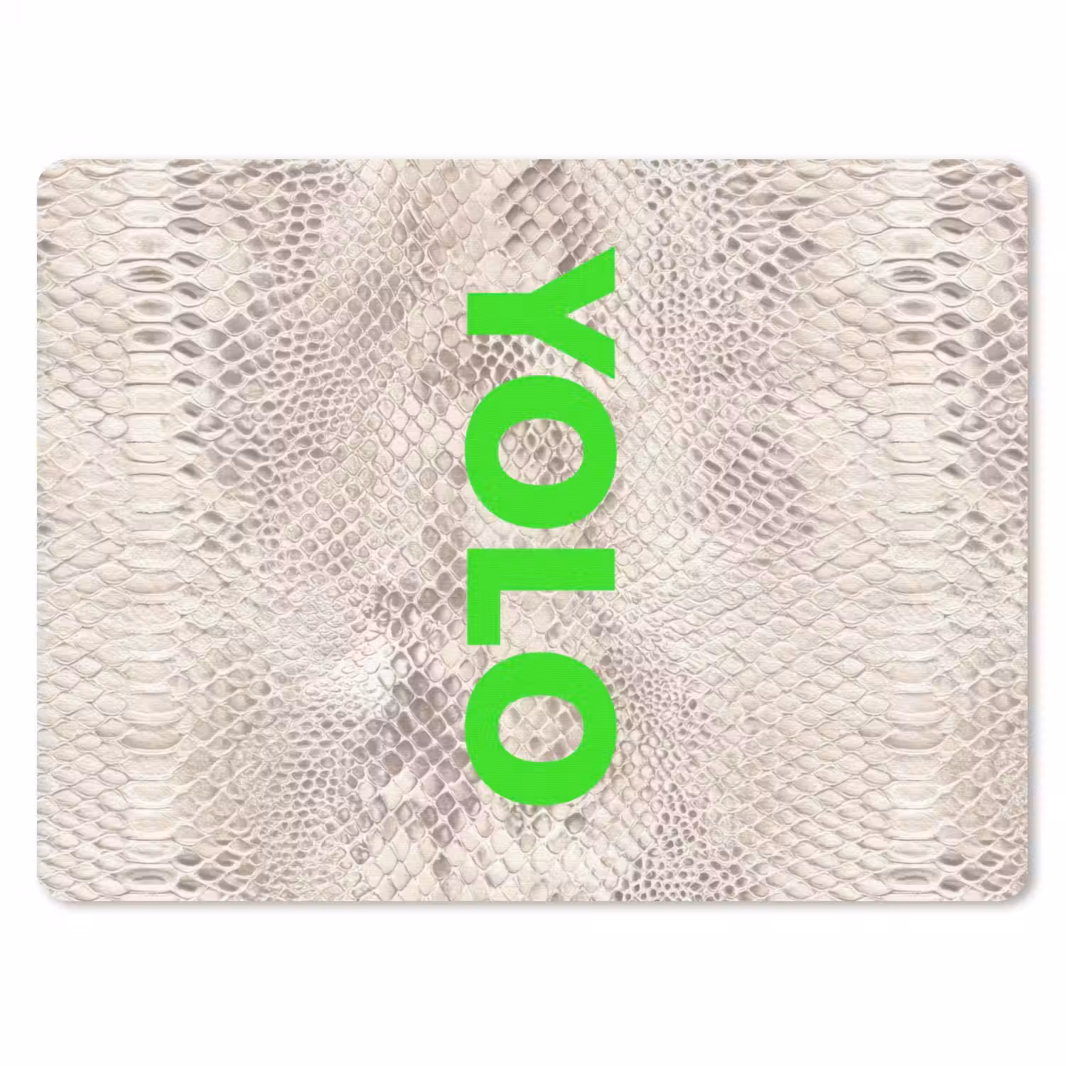 YOLO - Groen - Neon - Slangenprnt muismat rubber klein -3d