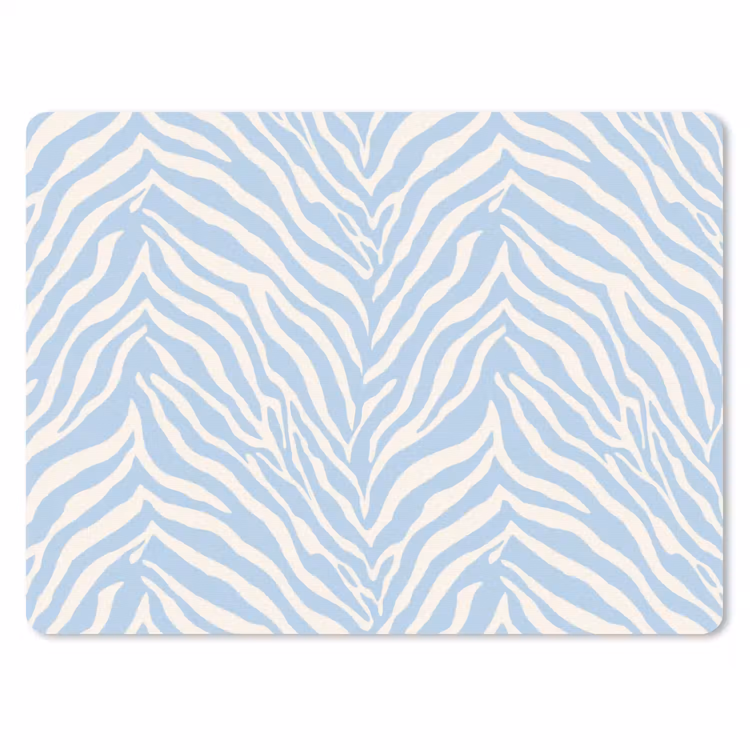 Zebra - Motief - Blauw - Wit muismat rubber klein 262 -3d