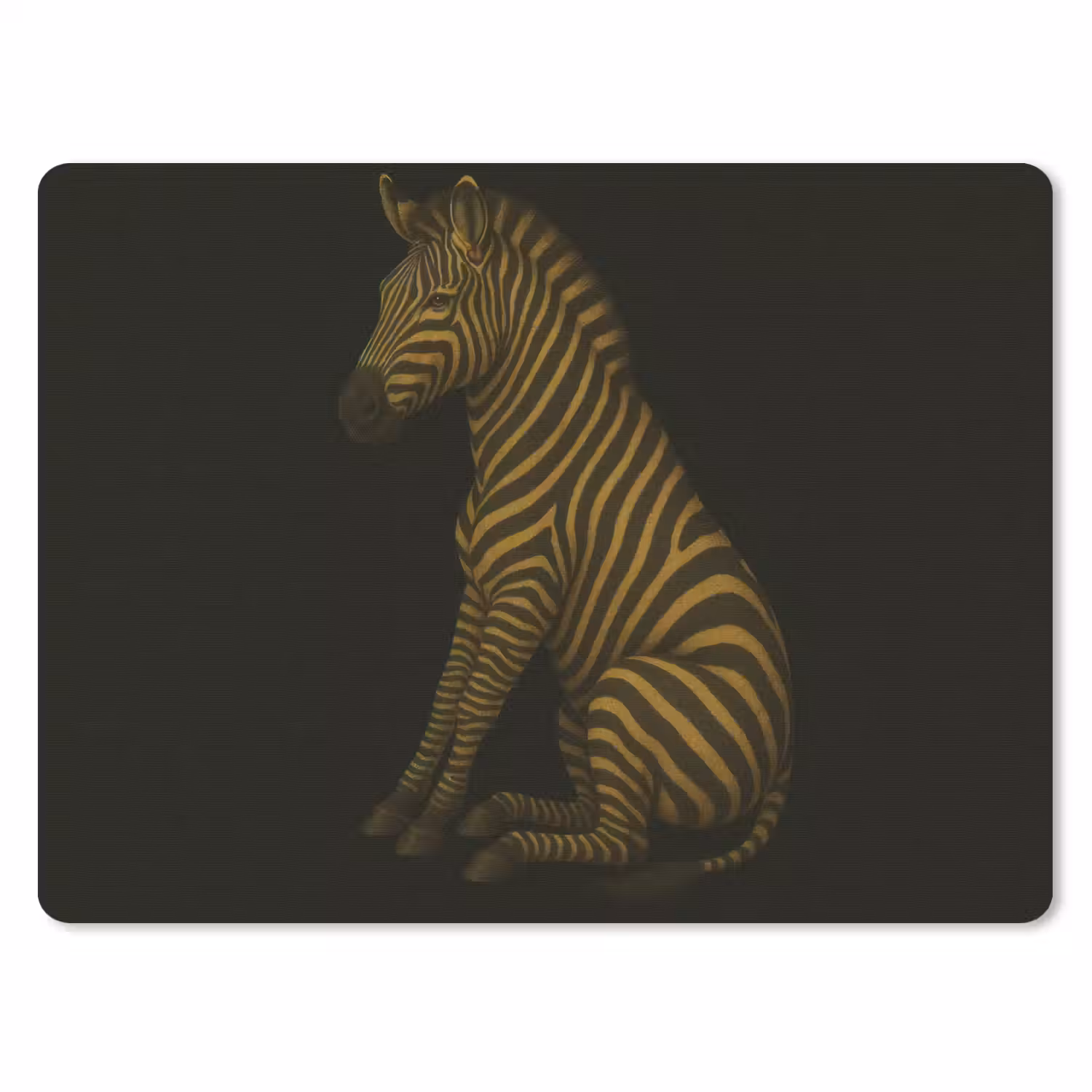 Zebra - Strepen - Goud muismat rubber klein -3d