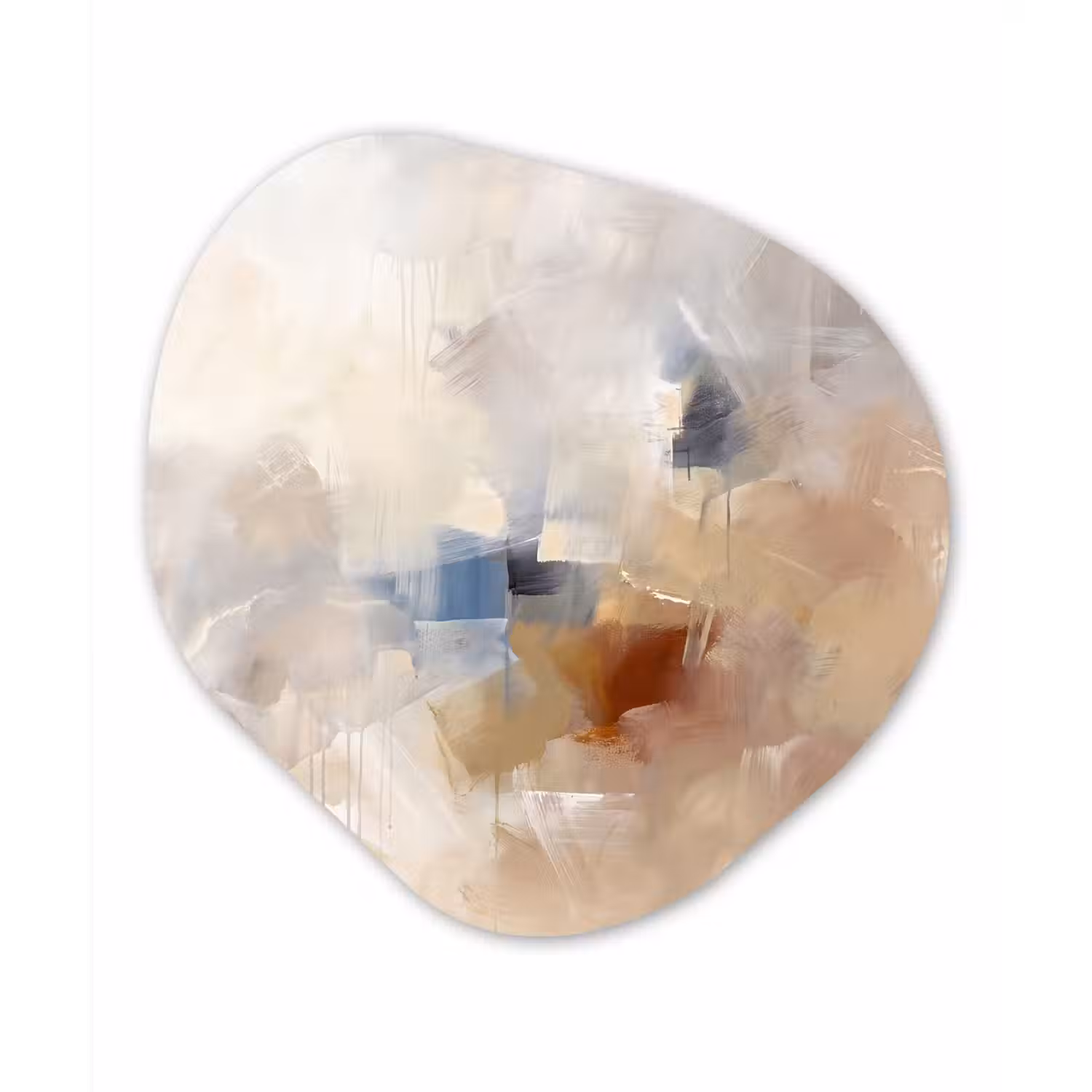 Abstract - Borstelstreken - Modern - Beige - Kunst Wandcirkel Organisch Forex 3mm klein -3d