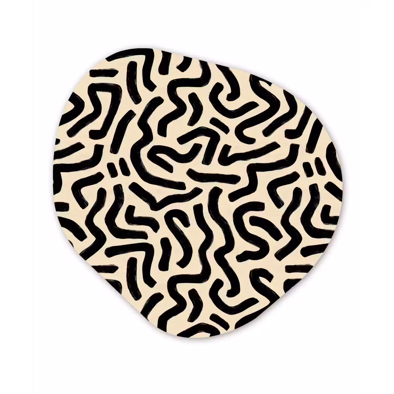 Abstract - Lijnen - Zwart Wandcirkel Organisch Forex 3mm klein 629 -3d