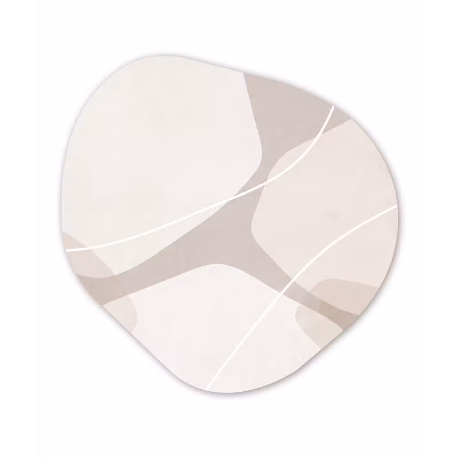 Organic - Forex - Abstract - Shapes - Beige - Abstract - Vormen - Beige Wandcirkel Organisch Forex 3mm klein