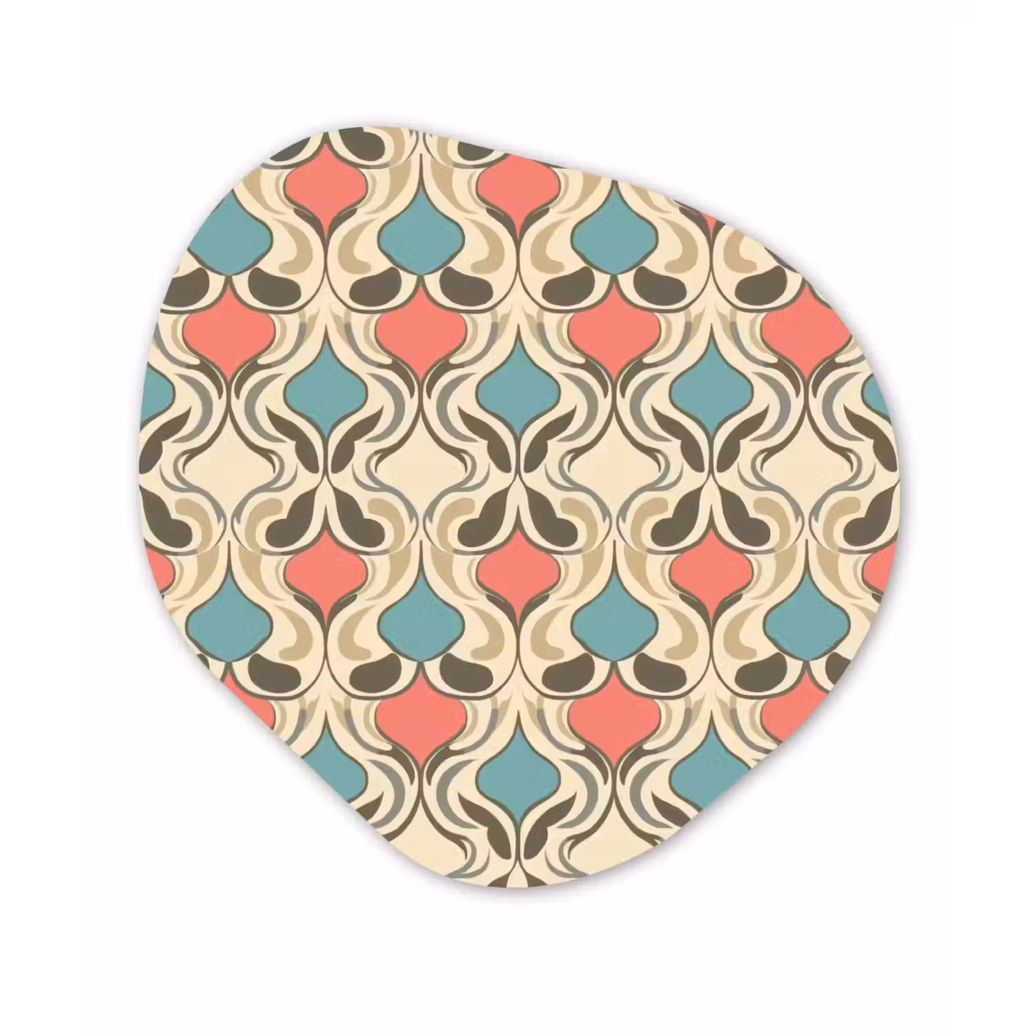 Barok - Retro - Kleurrijk Wandcirkel Organisch Forex 3mm klein 629 -3d