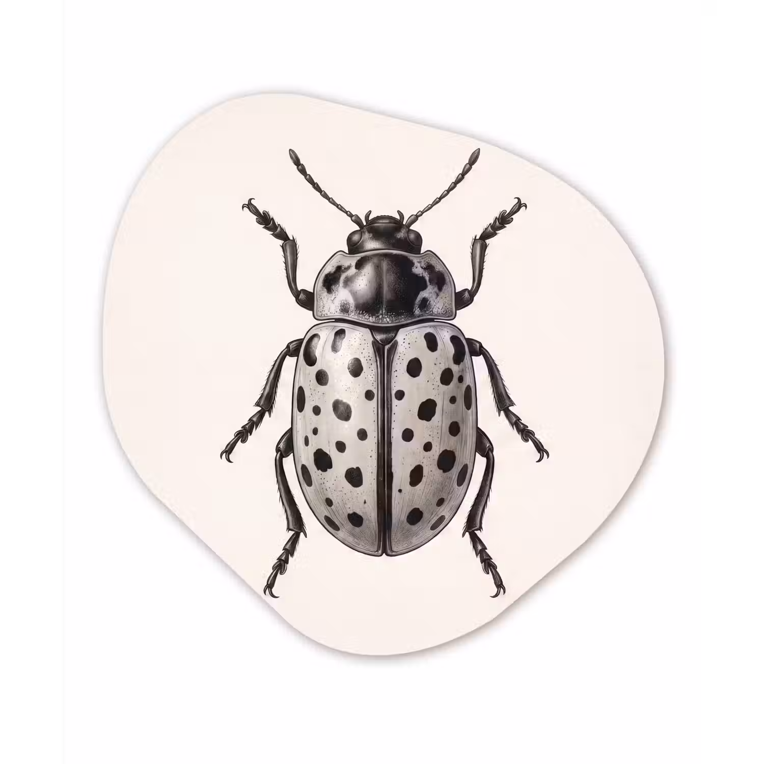 Kever - Insect - Vintage Wandcirkel Organisch Forex 3mm klein -3d