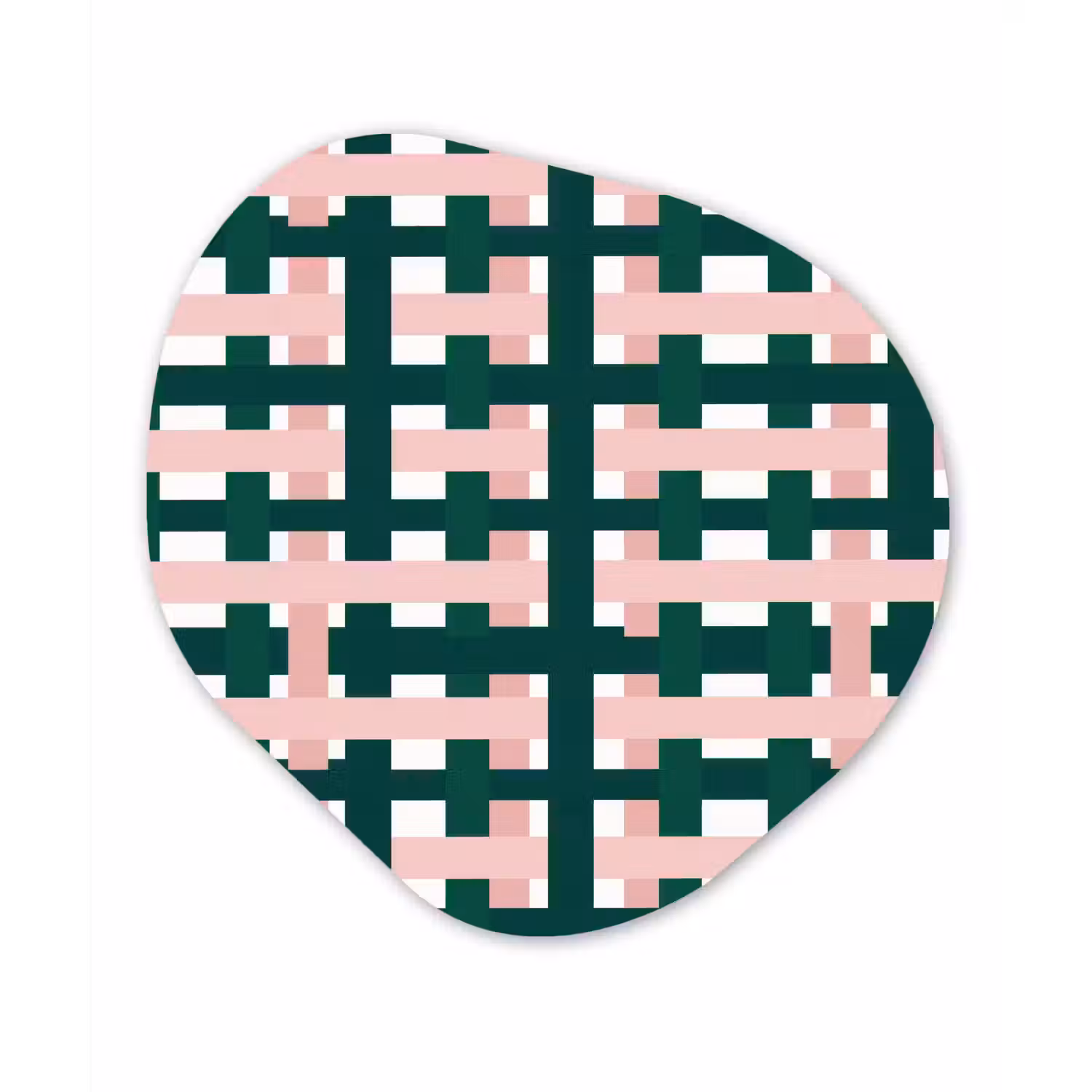 Vlechtpatroon - Groen - Roze - Grafisch Wandcirkel Organisch Forex 3mm klein 629 -3d