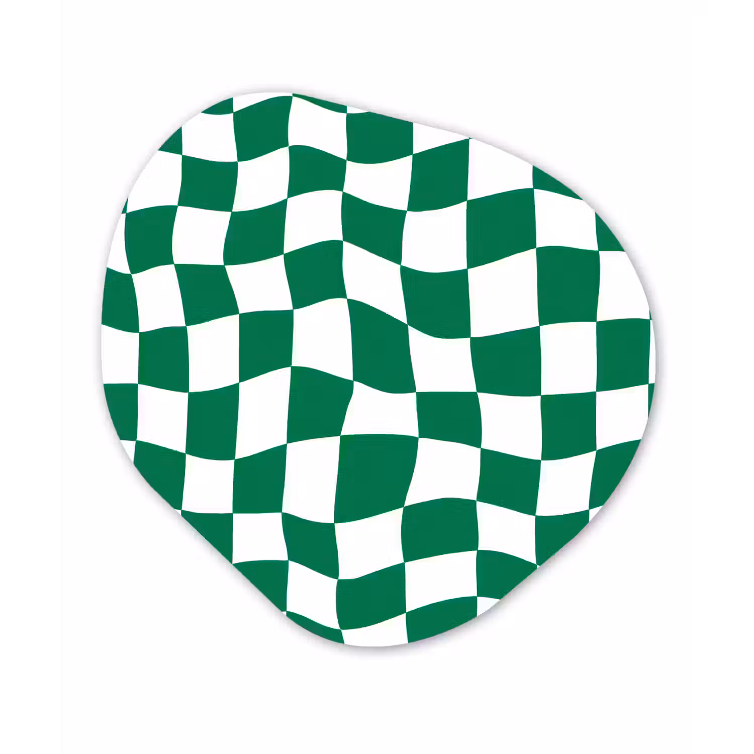 Schaakbord - Golvend - Groen Wandcirkel Organisch Forex 3mm klein 629 -3d