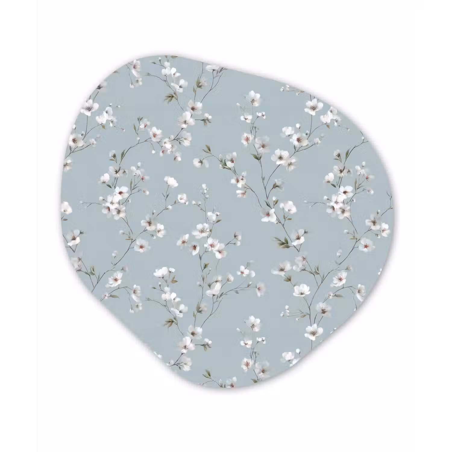 Klassiek - Bloemen - Blauw Wandcirkel Organisch Forex 3mm klein 629 -3d