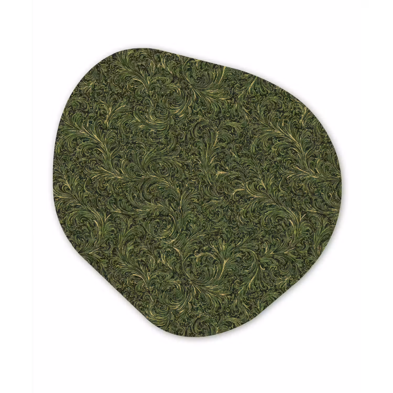 Donker - Groen - Krullend - Botanisch Wandcirkel Organisch Forex 3mm klein 629 -3d