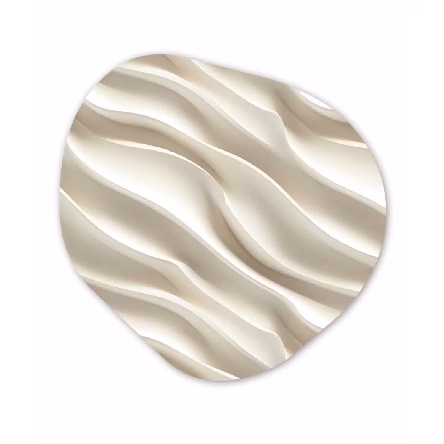Diagonaal - Golven - Crème Wandcirkel Organisch Forex 3mm klein 629 -3d
