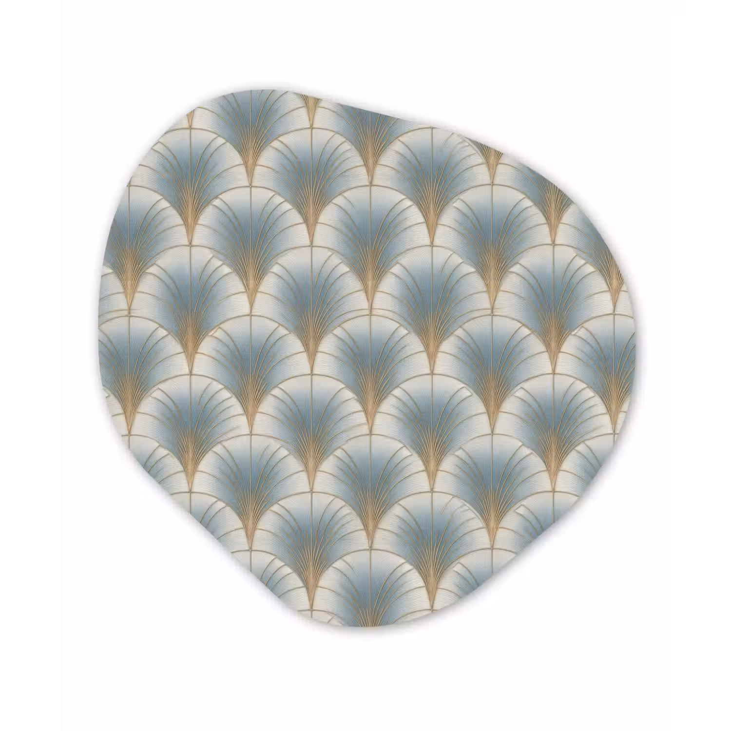 Waaier - Klassiek - Blauw Wandcirkel Organisch Forex 3mm klein 629 -3d