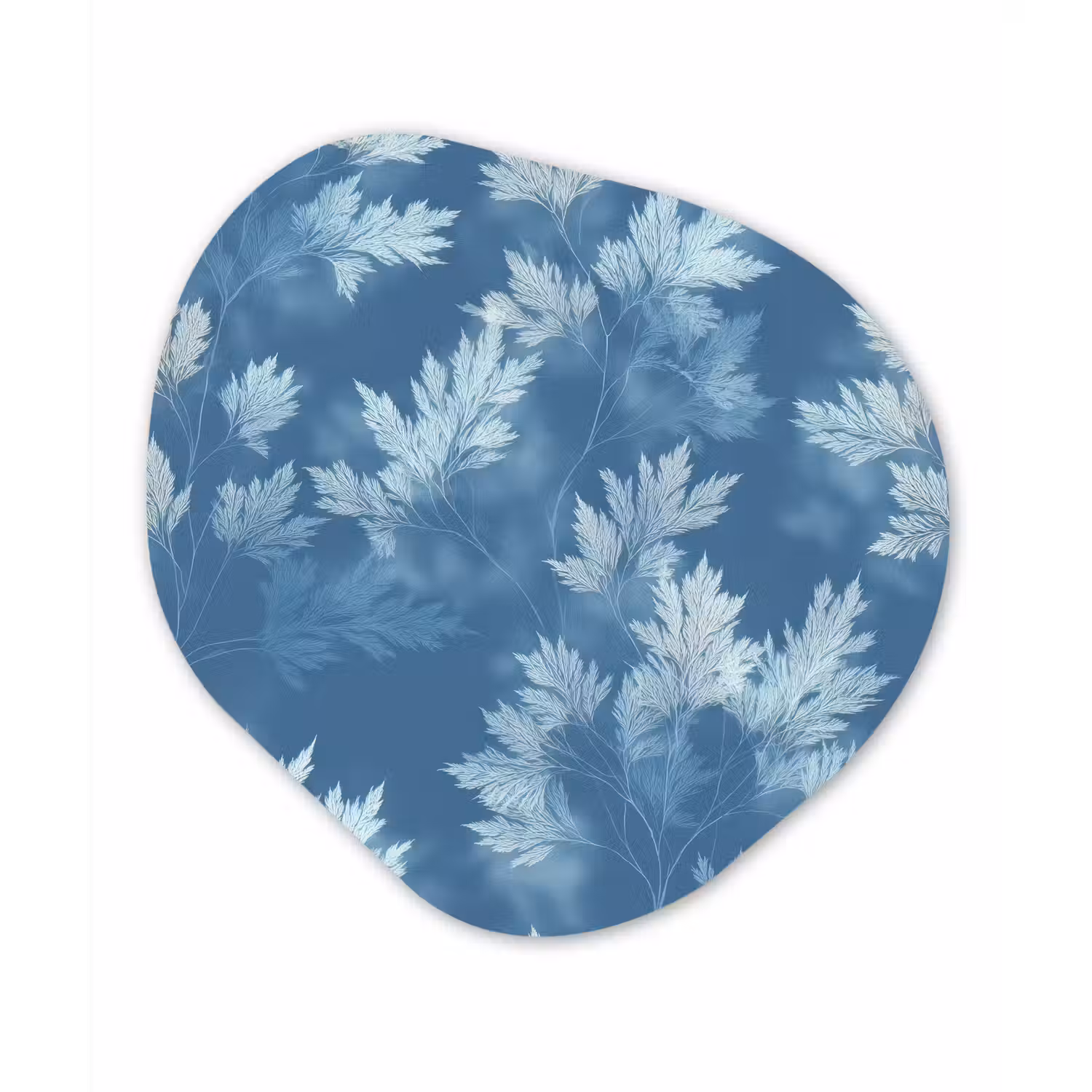 Varen - Botanisch - Patroon - Grijsblauw Wandcirkel Organisch Forex 3mm klein 629 -3d