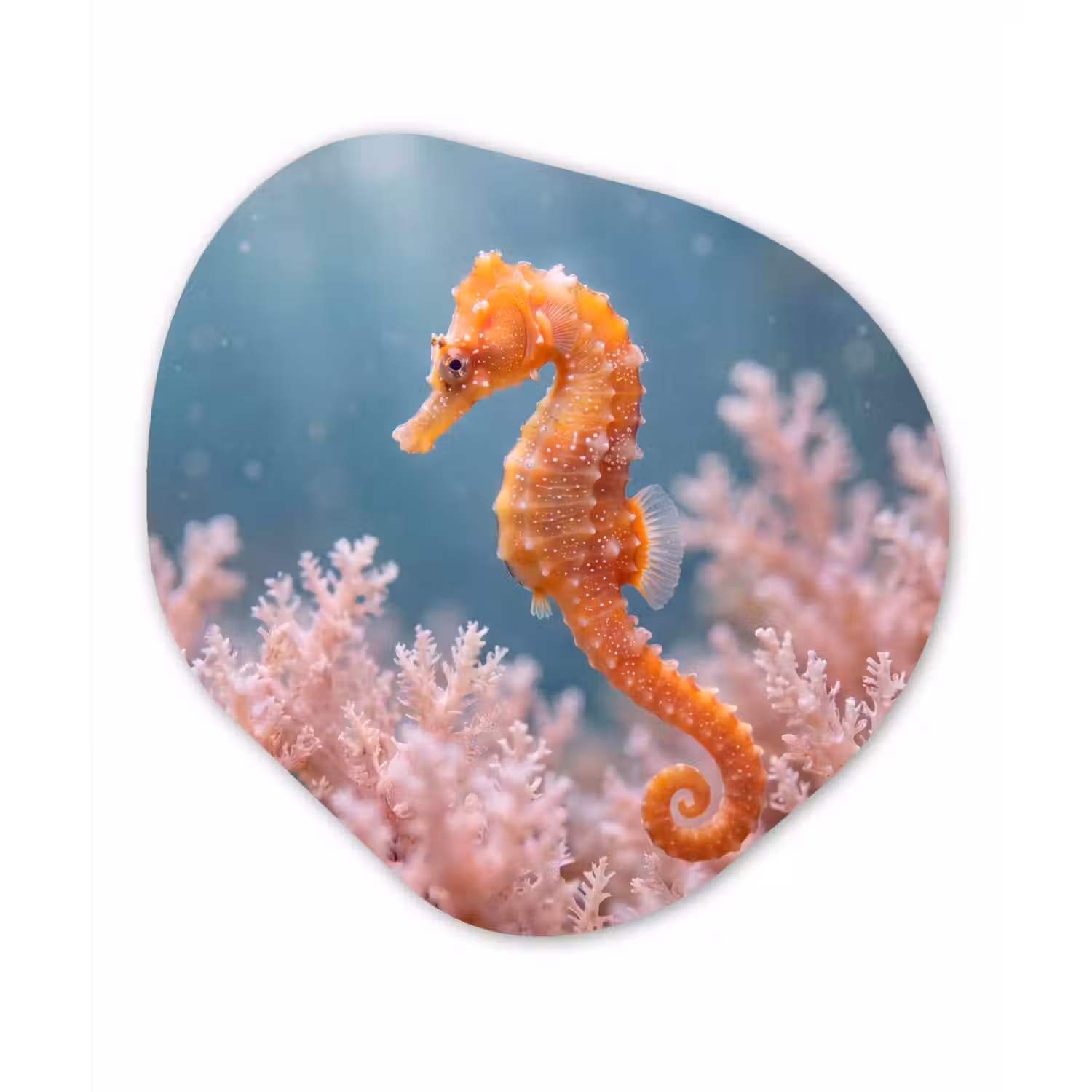 Vis - Koraal - Oceaan - Macro - Oranje Wandcirkel Organisch Forex 3mm klein -3d