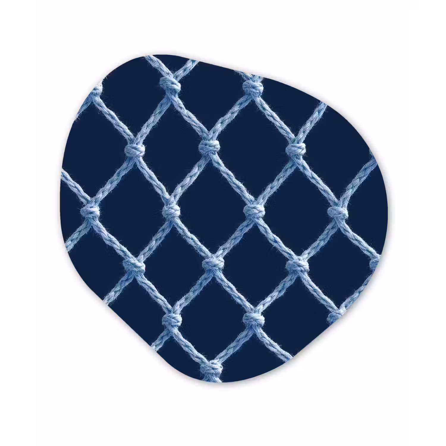 Visnet - Touw - Patroon - Marineblauw Wandcirkel Organisch Forex 3mm klein 629 -3d
