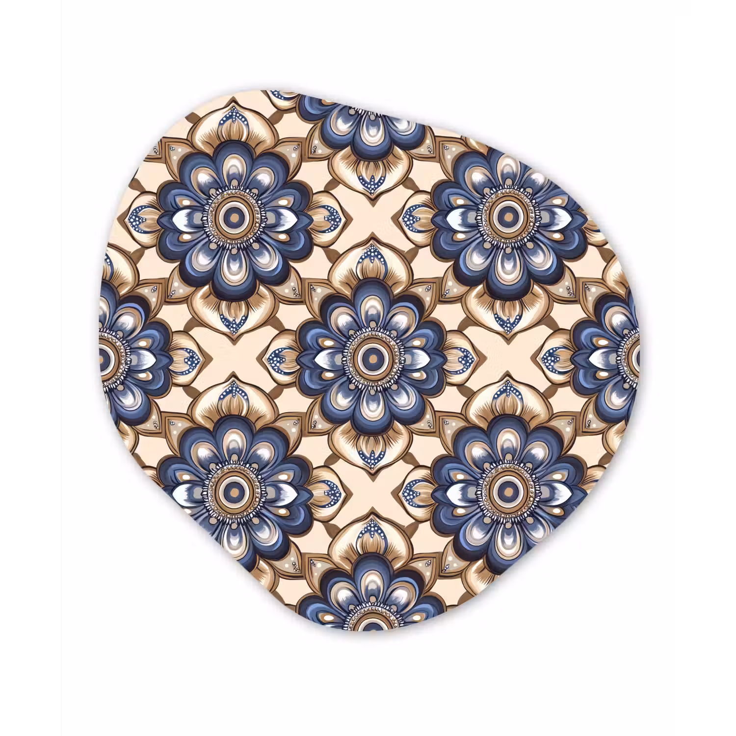 Floraal - Ornament - Blauw Wandcirkel Organisch Forex 3mm klein 629 -3d