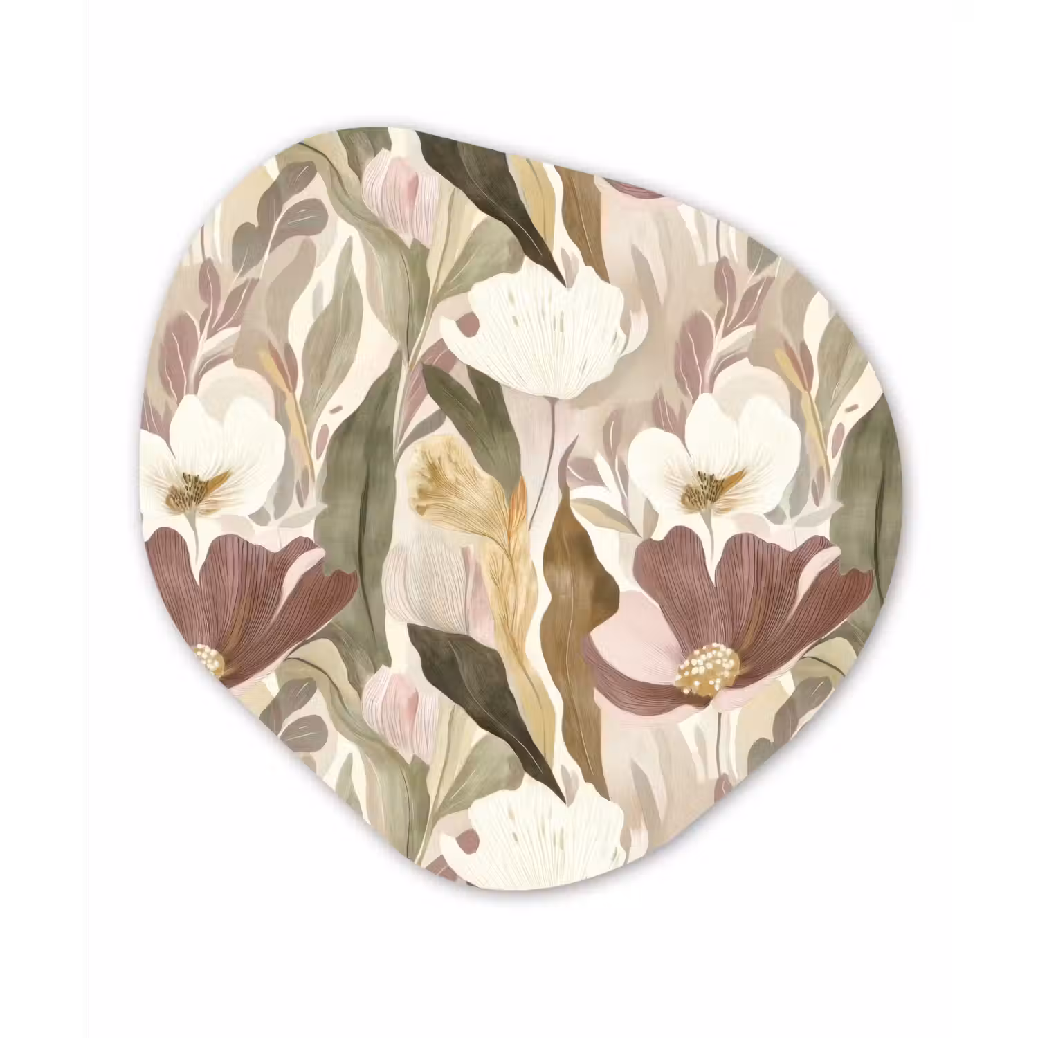 Bloemen - Aquarel - Kleurrijk Wandcirkel Organisch Forex 3mm klein 629 -3d