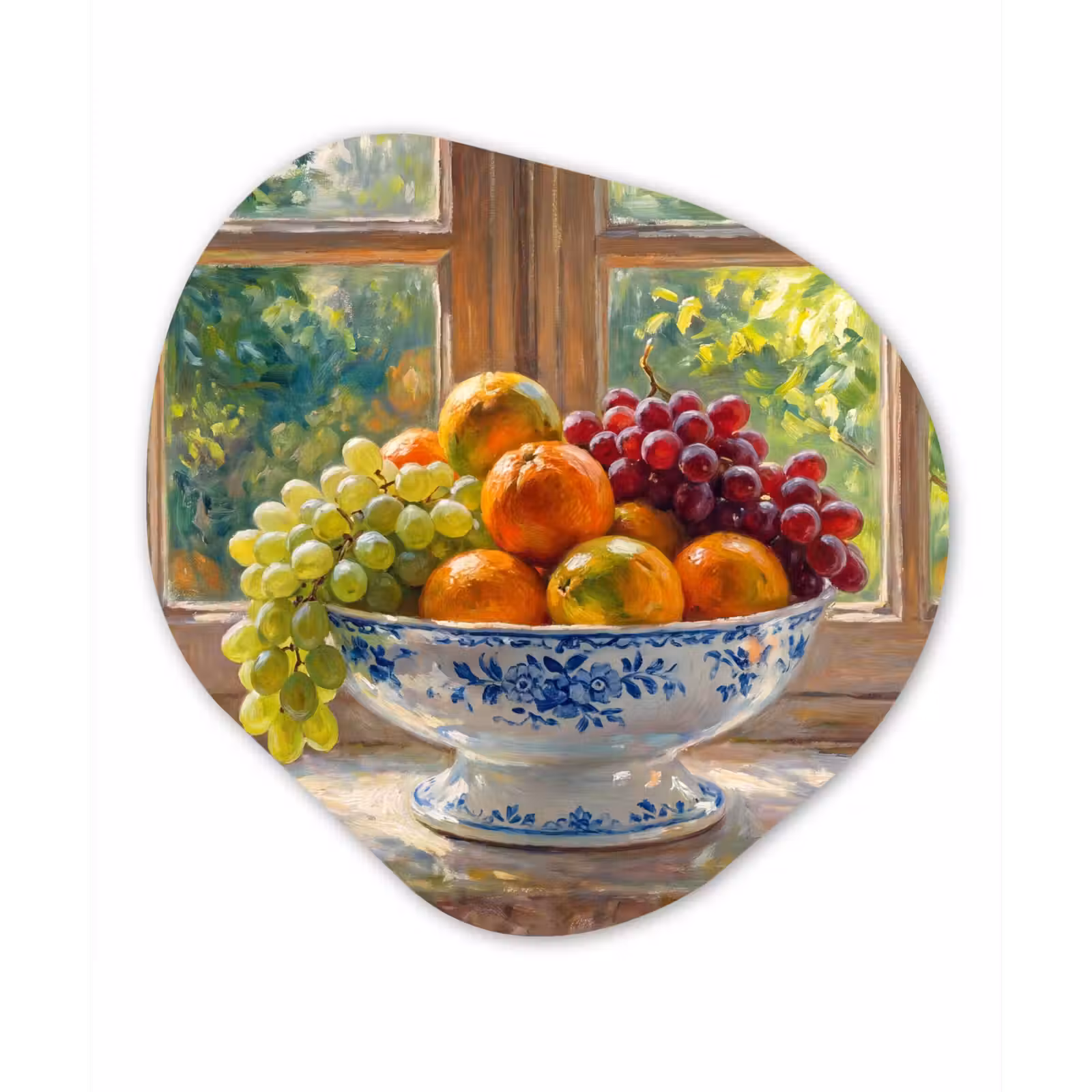 Organic - Forex - Fruit - Windowsill - Nature - Fruit - Vensterbank - Natuur Wandcirkel Organisch Forex 3mm klein