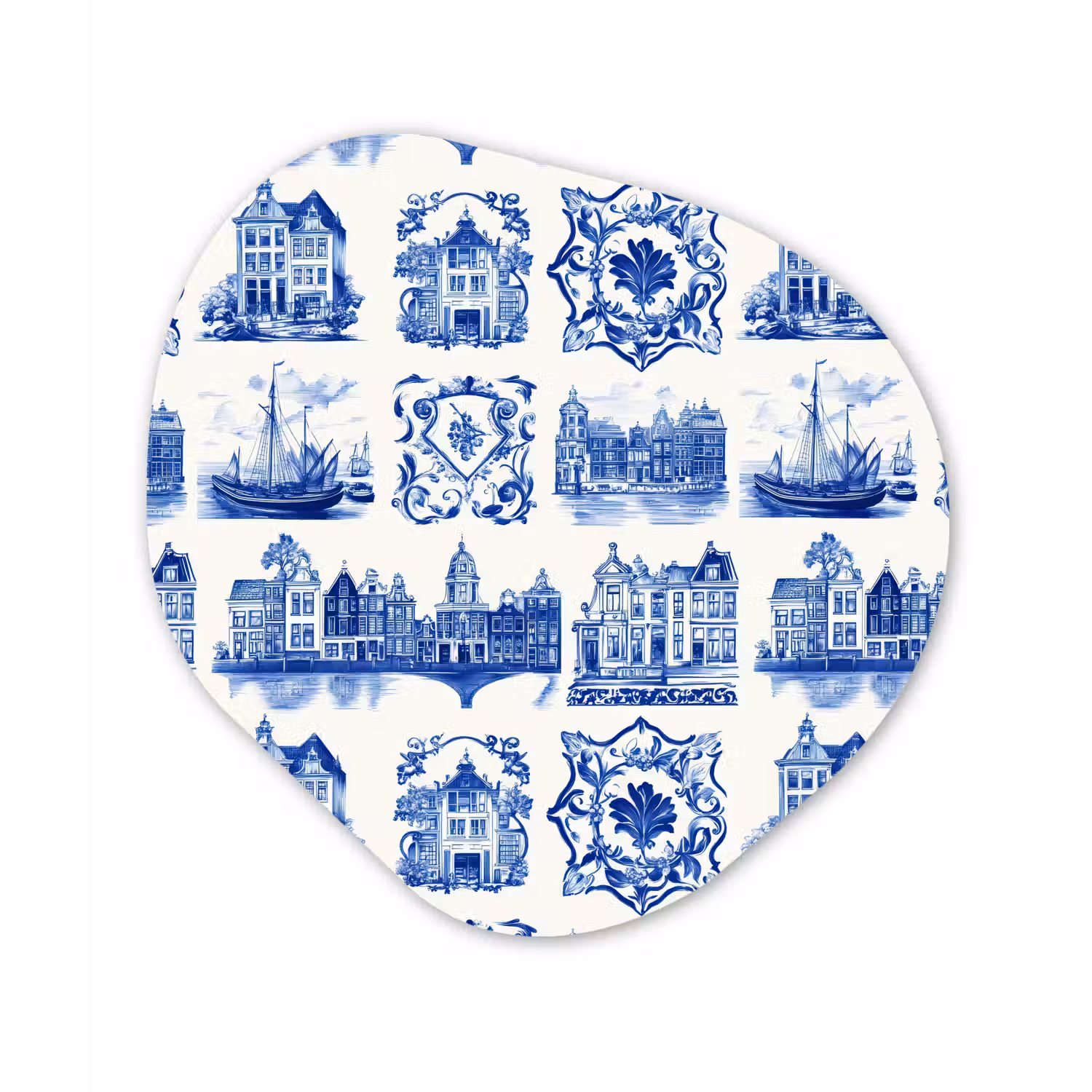 Huizen - Schepen - Blauw Wandcirkel Organisch Forex 3mm klein 629 -3d