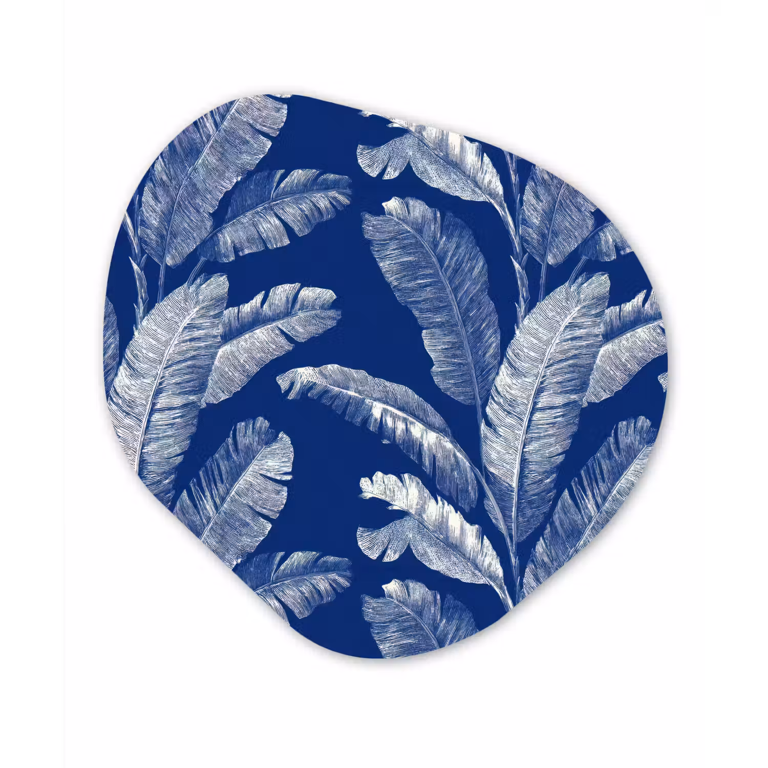 Blad - Palm - Blauw Wandcirkel Organisch Forex 3mm klein 629 -3d