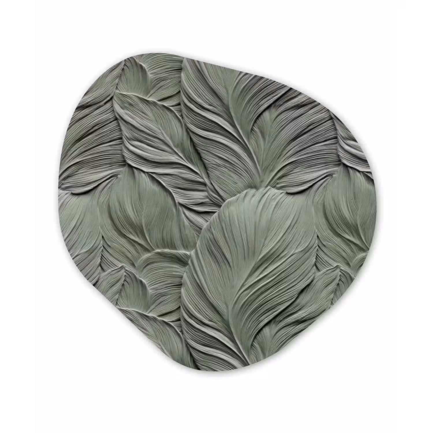 Bladeren - Textuur - Groen Wandcirkel Organisch Forex 3mm klein 629 -3d