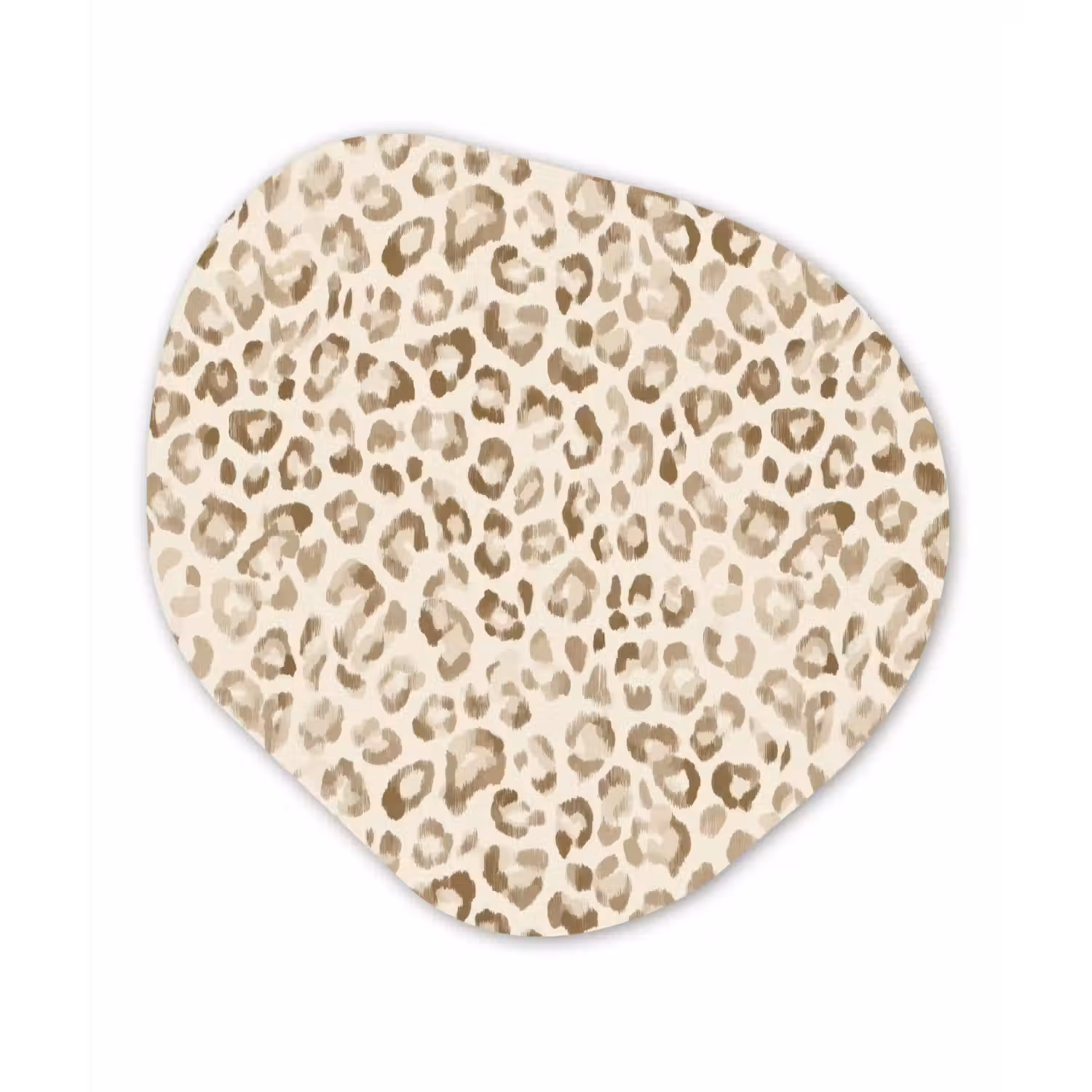 Luipaard - Klassiek - Beige Wandcirkel Organisch Forex 3mm klein 629 -3d