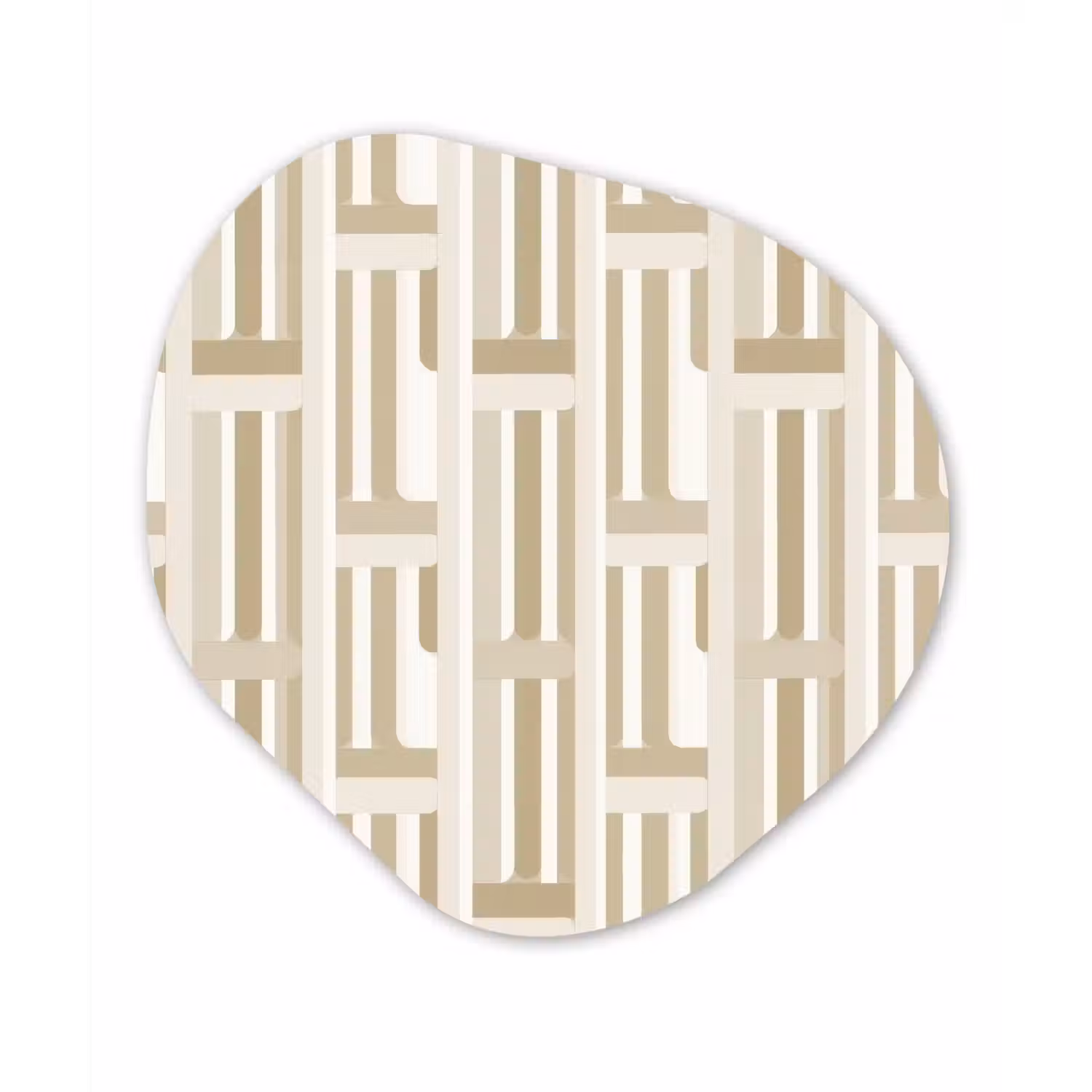 Modern - Geometrisch - Beige Wandcirkel Organisch Forex 3mm klein 629 -3d