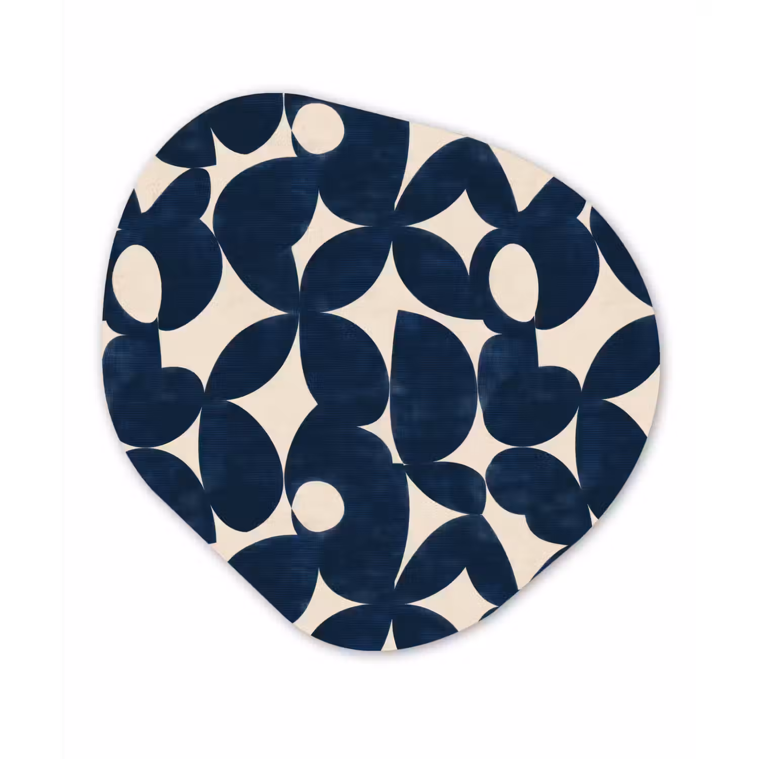 Modern - Geometrisch - Blauw Wandcirkel Organisch Forex 3mm klein 629 -3d