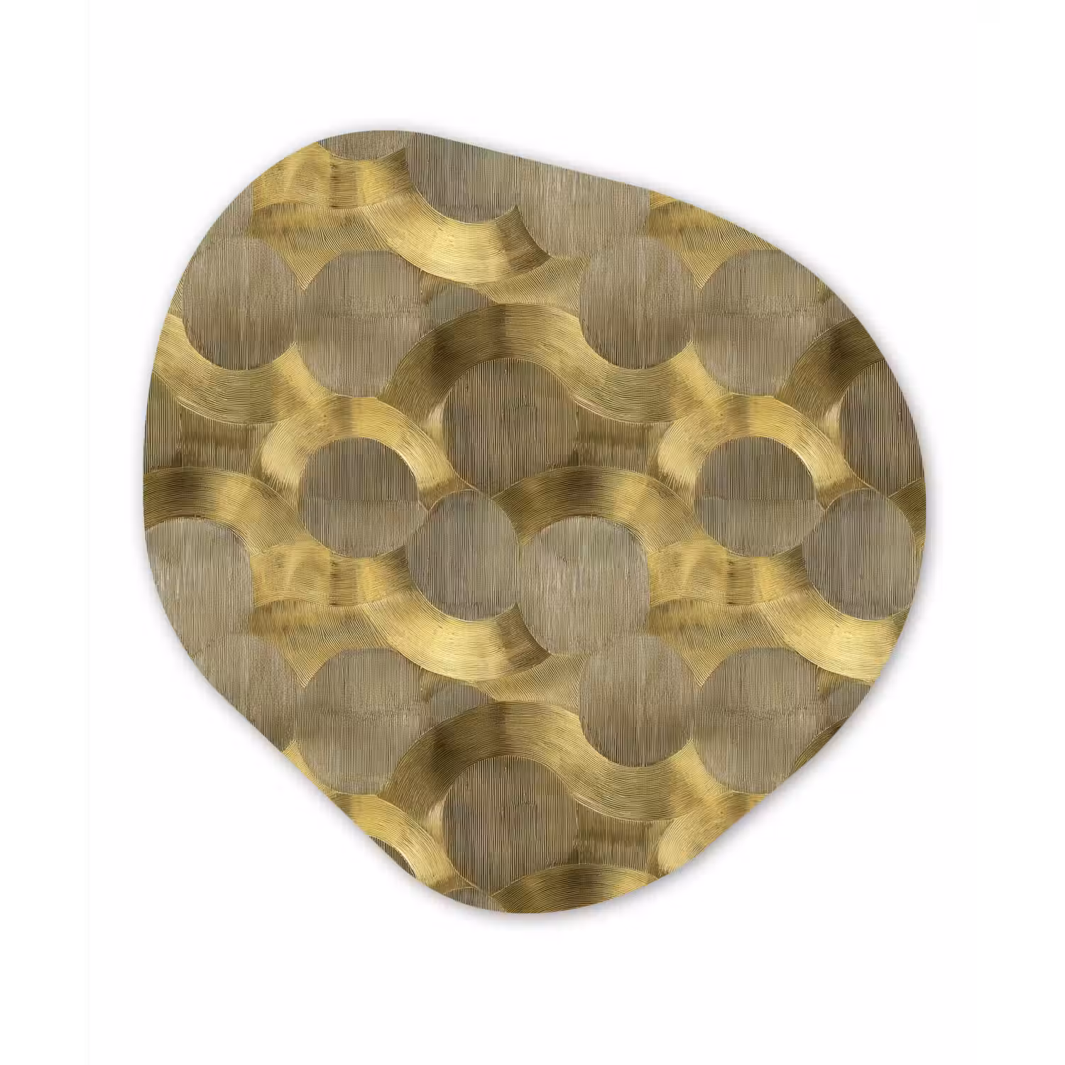 Modern - Geometrisch - Goud Wandcirkel Organisch Forex 3mm klein 629 -3d