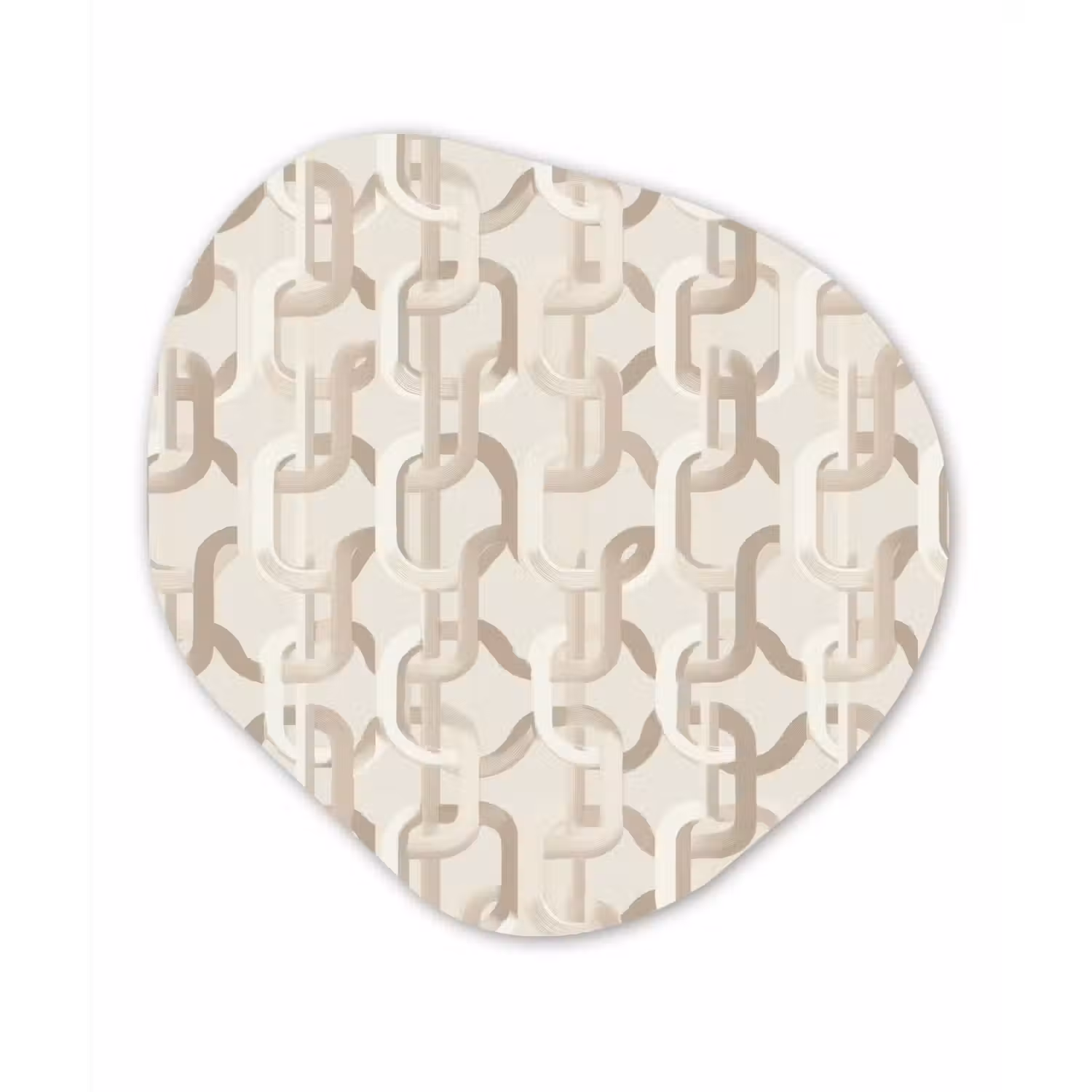 Motief - Abstract - Beige Wandcirkel Organisch Forex 3mm klein 629 -3d