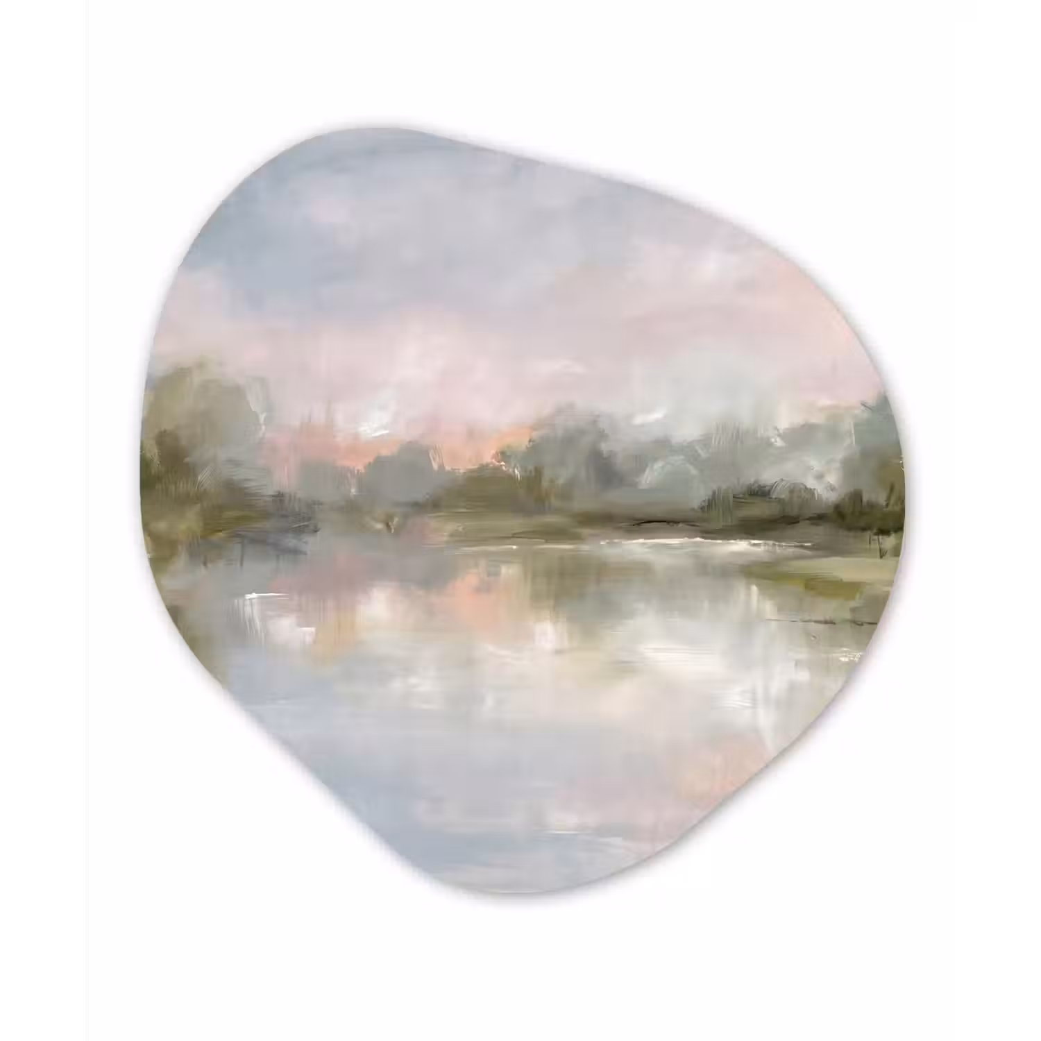 Natuur - Landschap - Abstract - Water - Groen Wandcirkel Organisch Forex 3mm klein -3d