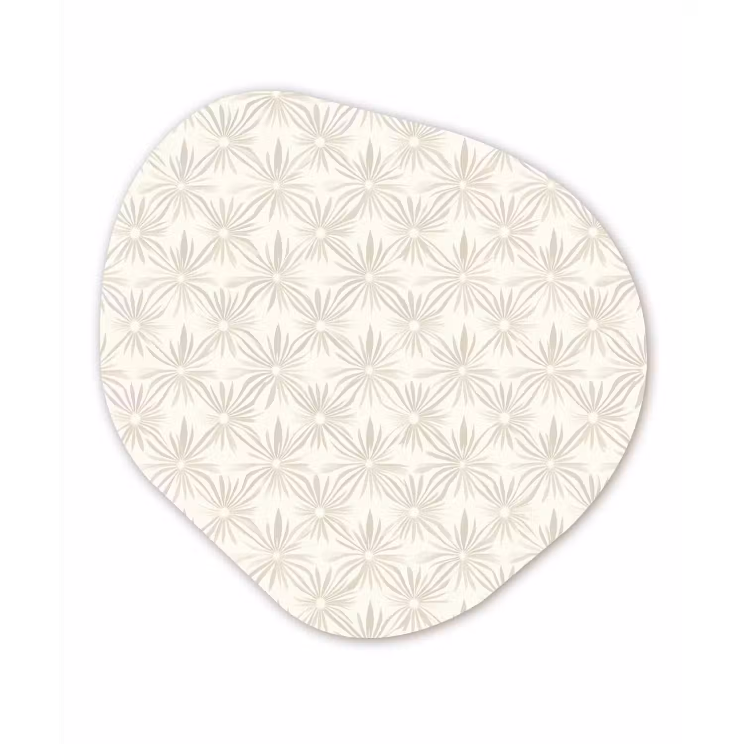 Patroon - Bloemen - Beige Wandcirkel Organisch Forex 3mm klein 629 -3d
