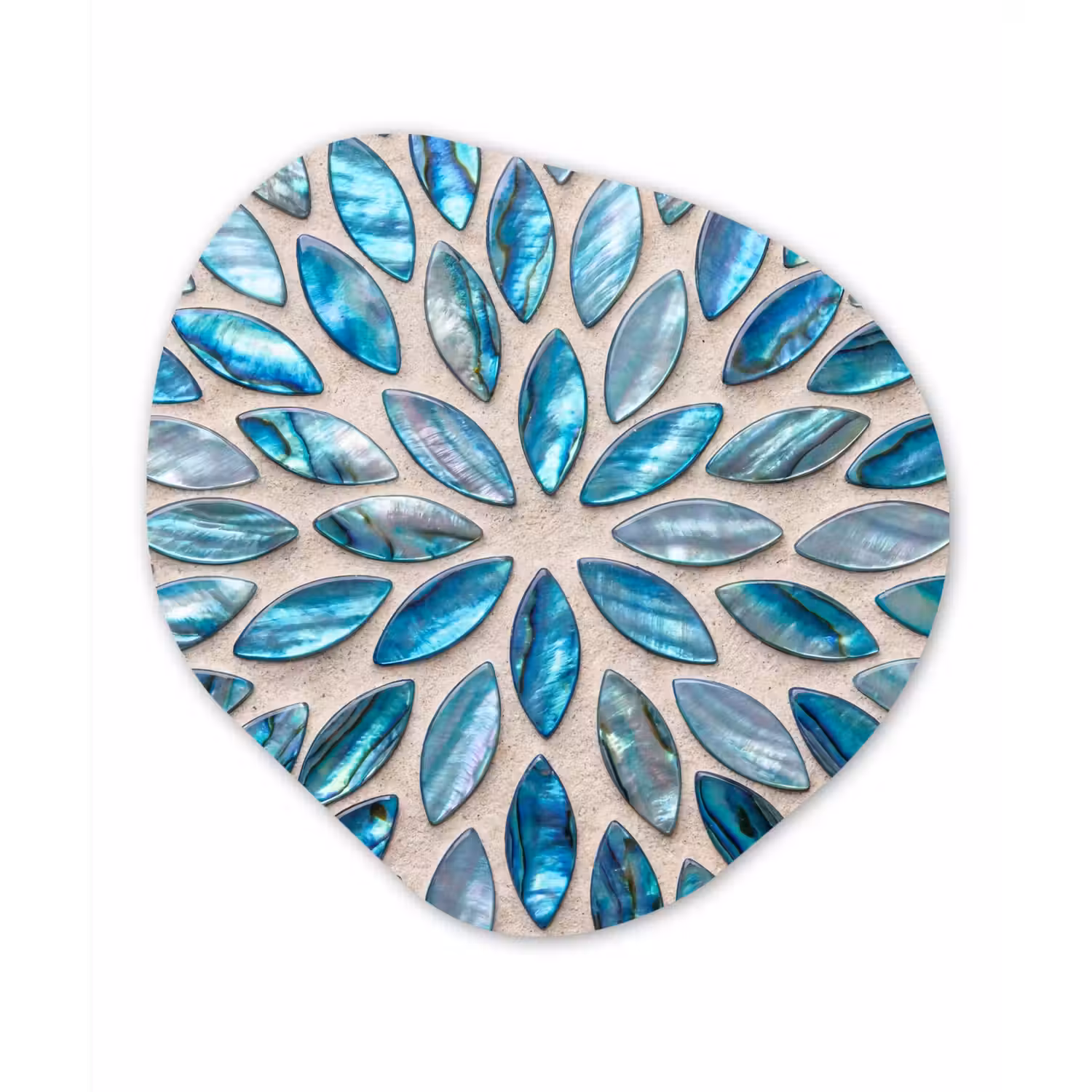 Patroon - Glans - Abstract - Blauw - Decoratie Wandcirkel Organisch Forex 3mm klein -3d