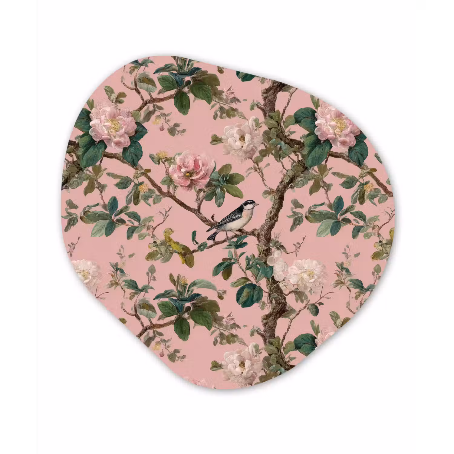 Pioenrozen - Botanisch - Vogel Wandcirkel Organisch Forex 3mm klein 629 -3d