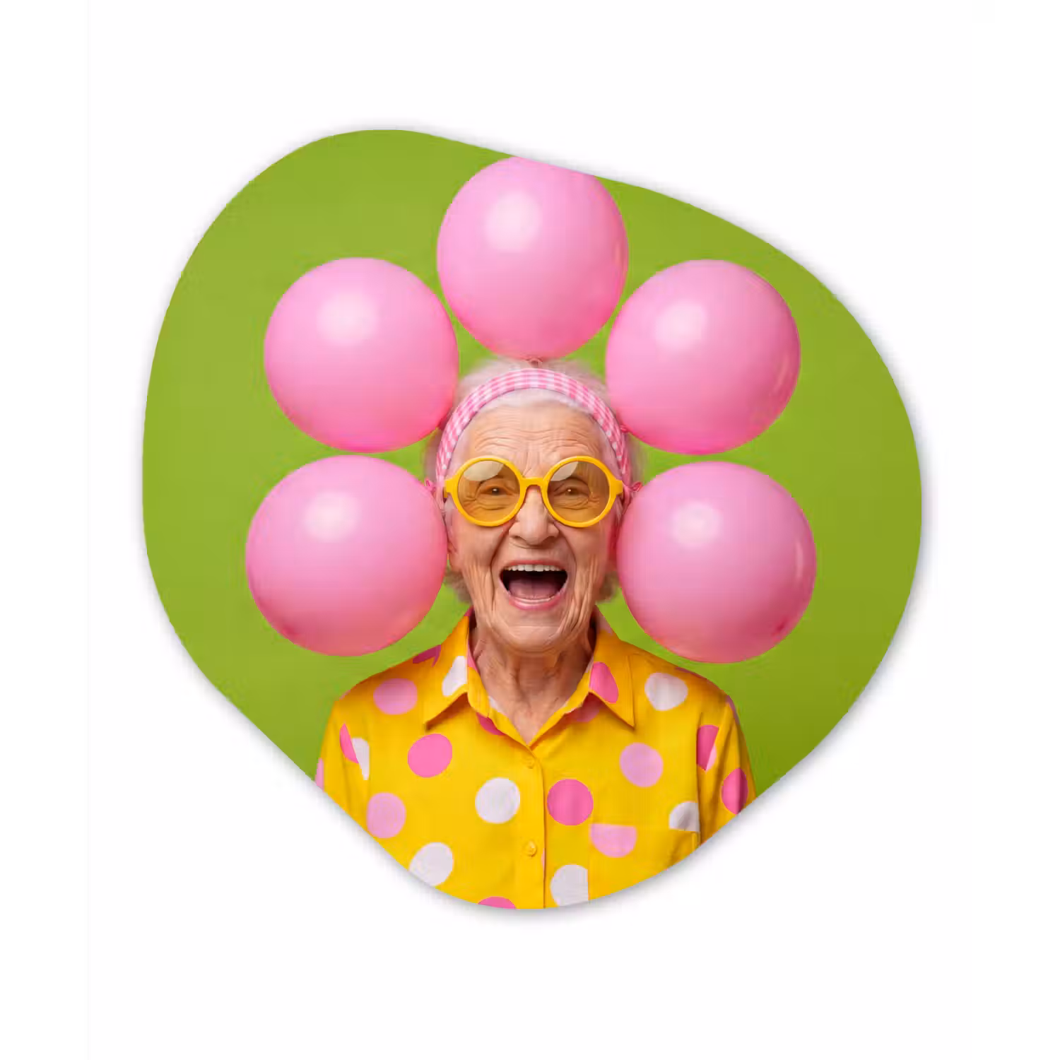 Mens - Ballonnen - Feest - Kleurrijk - Roze Wandcirkel Organisch Forex 3mm klein -3d