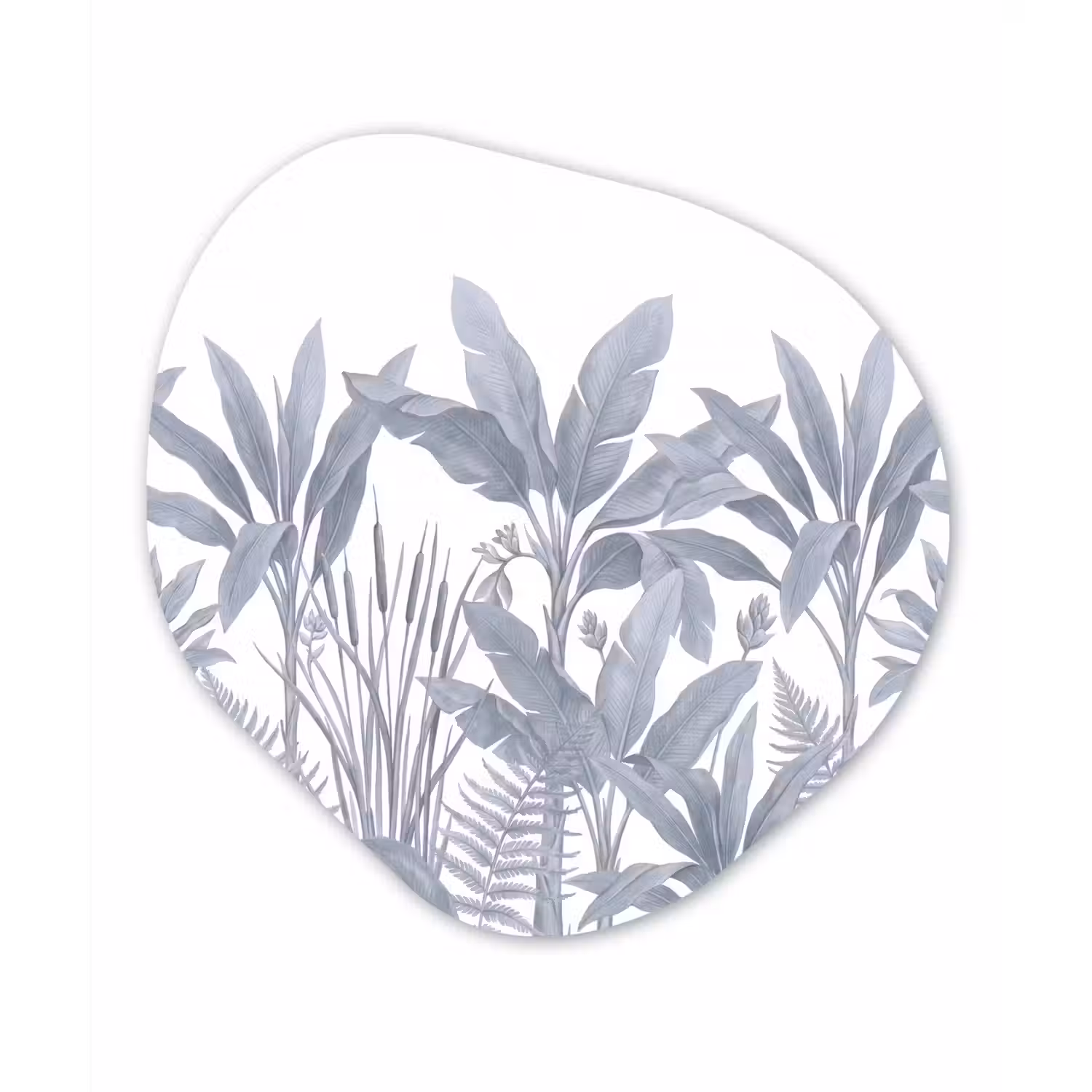 Planten - Bladeren - Natuur - Grijs Wandcirkel Organisch Forex 3mm klein -3d