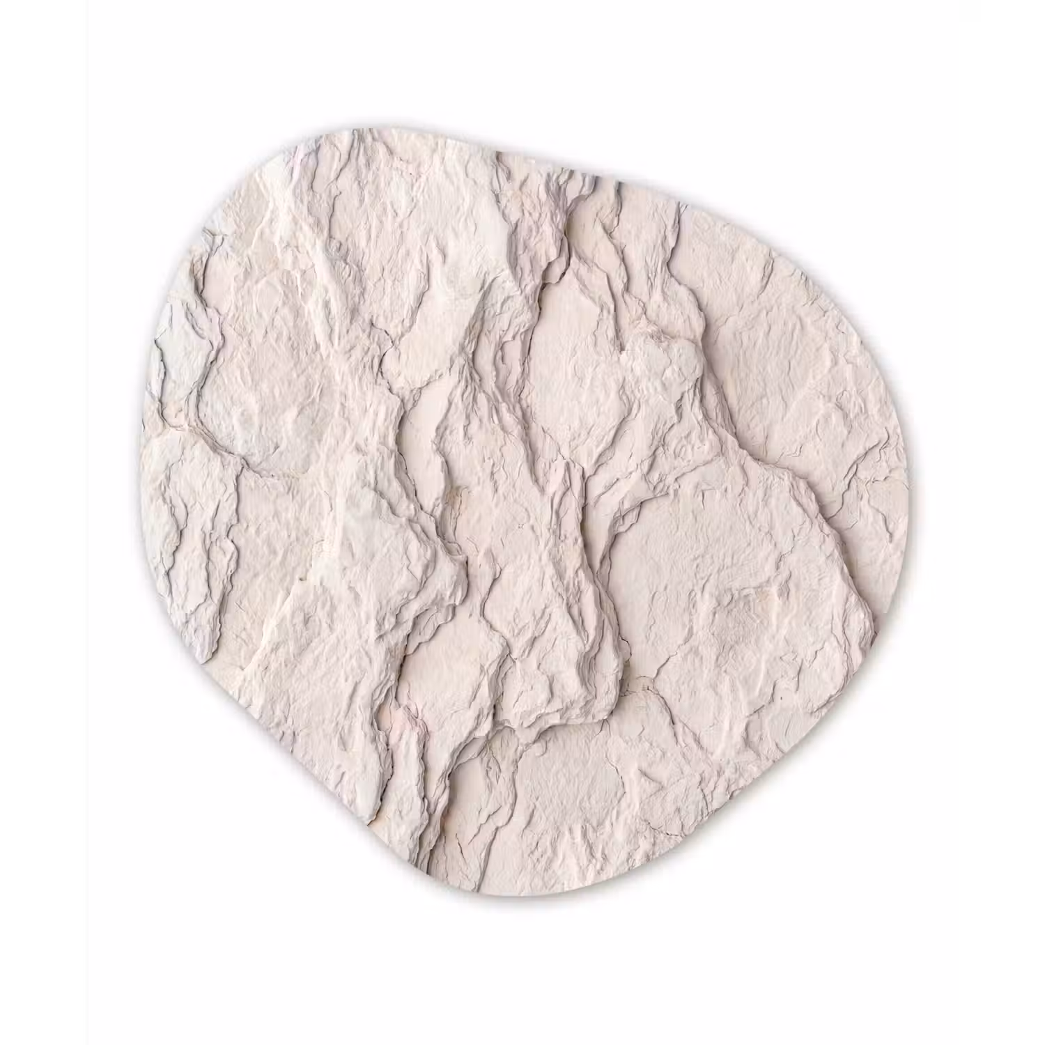 Rots - Structuur - Natuur - Beige - Abstract Wandcirkel Organisch Forex 3mm klein -3d