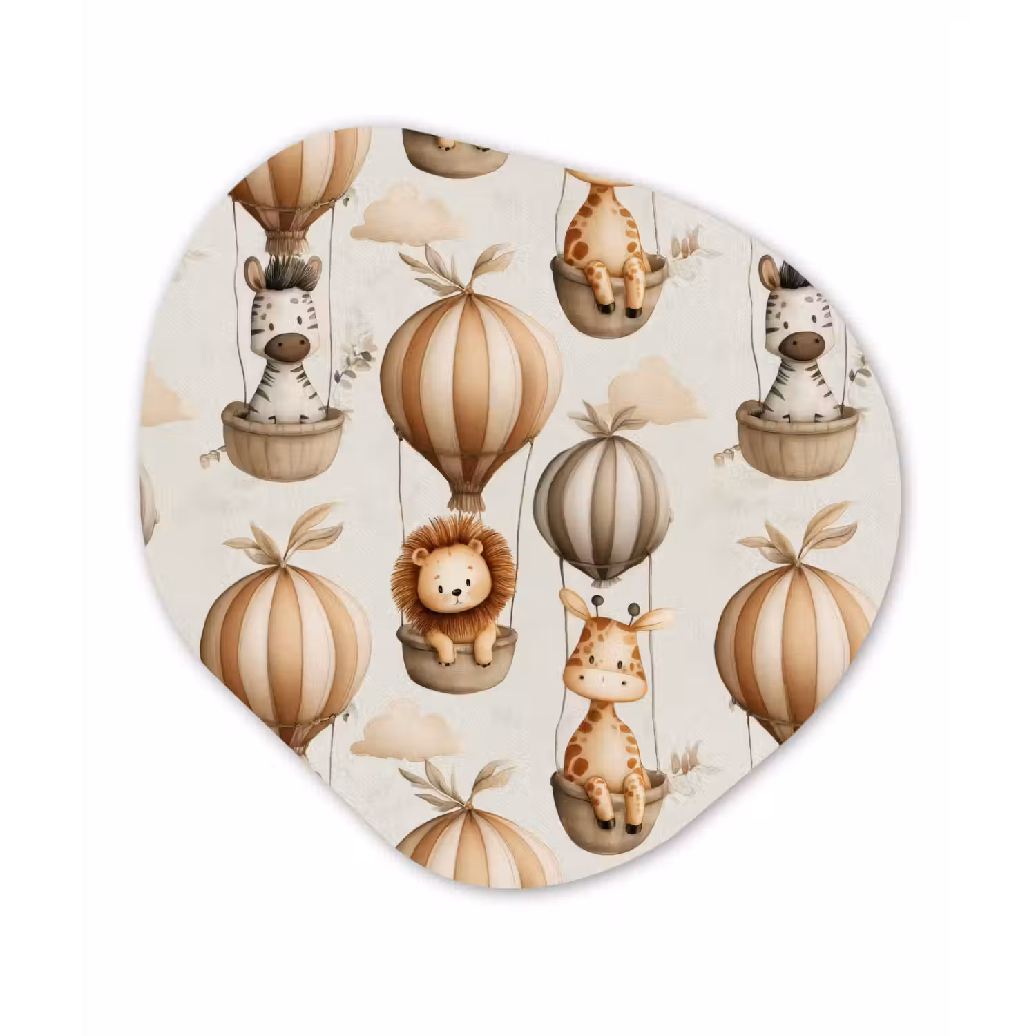 Safari - Luchtballonen - Taupe Wandcirkel Organisch Forex 3mm klein 629 -3d
