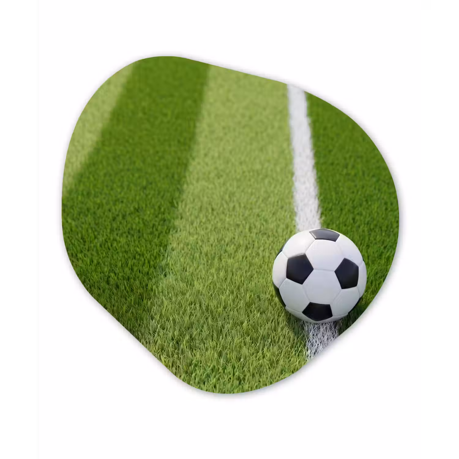 Voetbal - Grasveld - Sport - Groen Wandcirkel Organisch Forex 3mm klein -3d