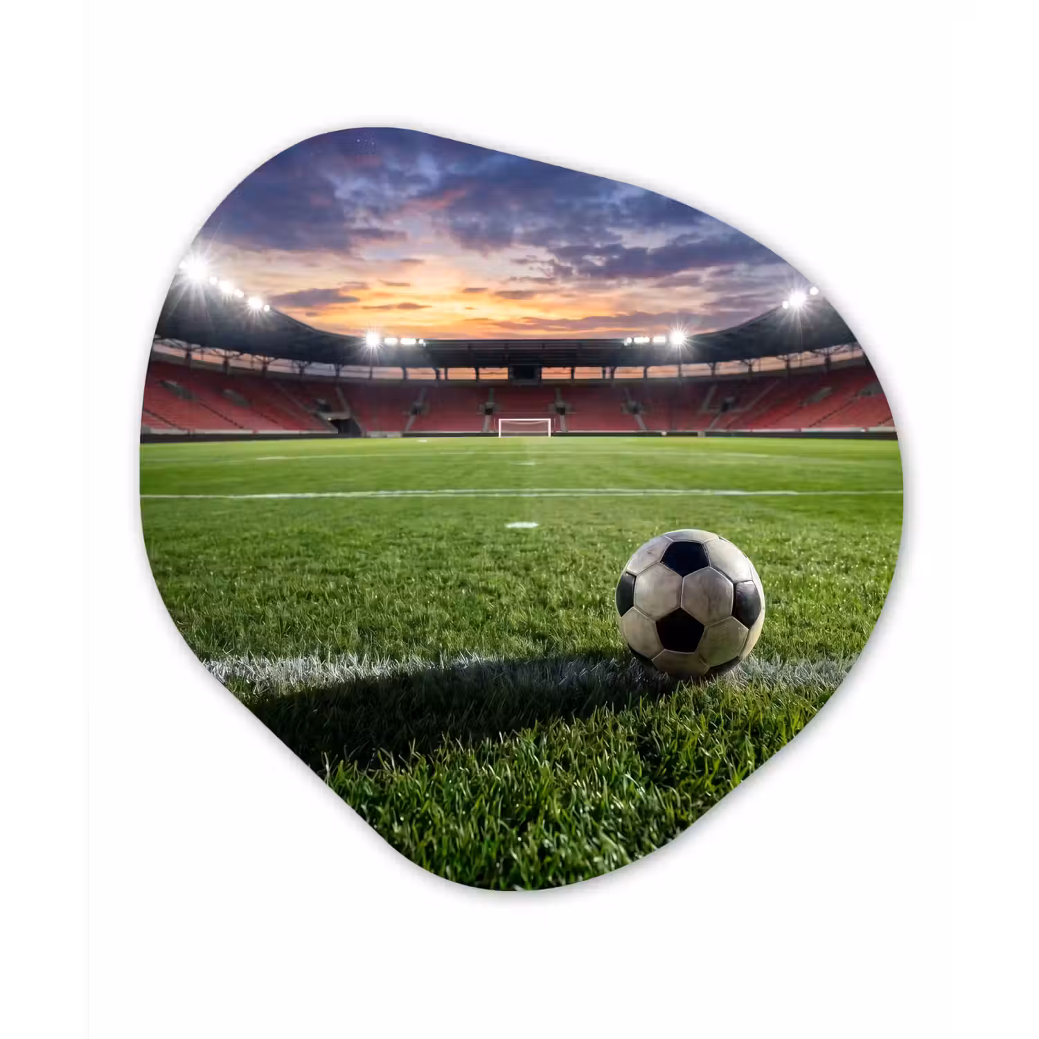 Voetbal - Stadion - Sport - Groen Wandcirkel Organisch Forex 3mm klein -3d